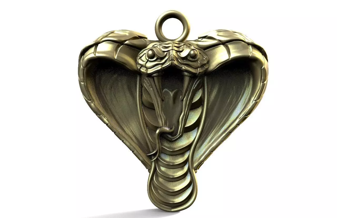 Cobra snake pendant  3D print model_0