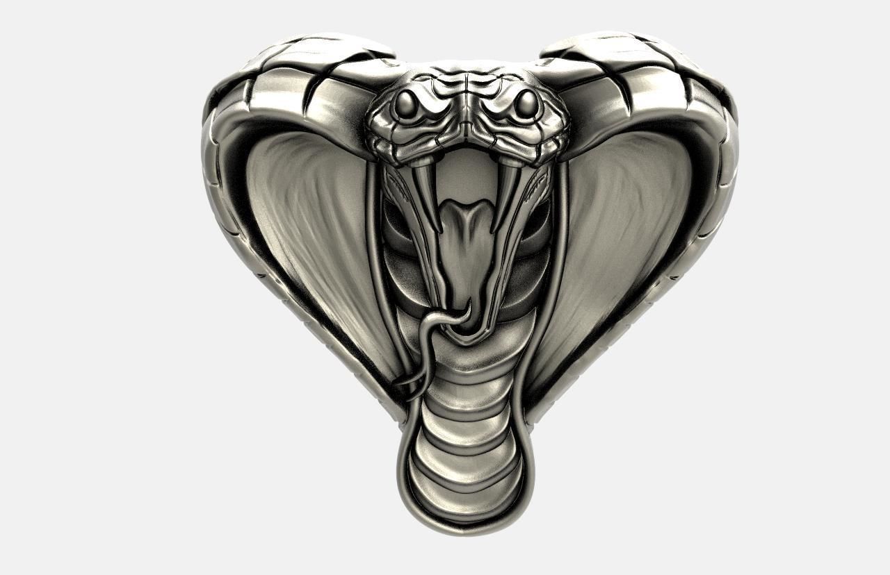 Cobra snake pendant  3D print model_7