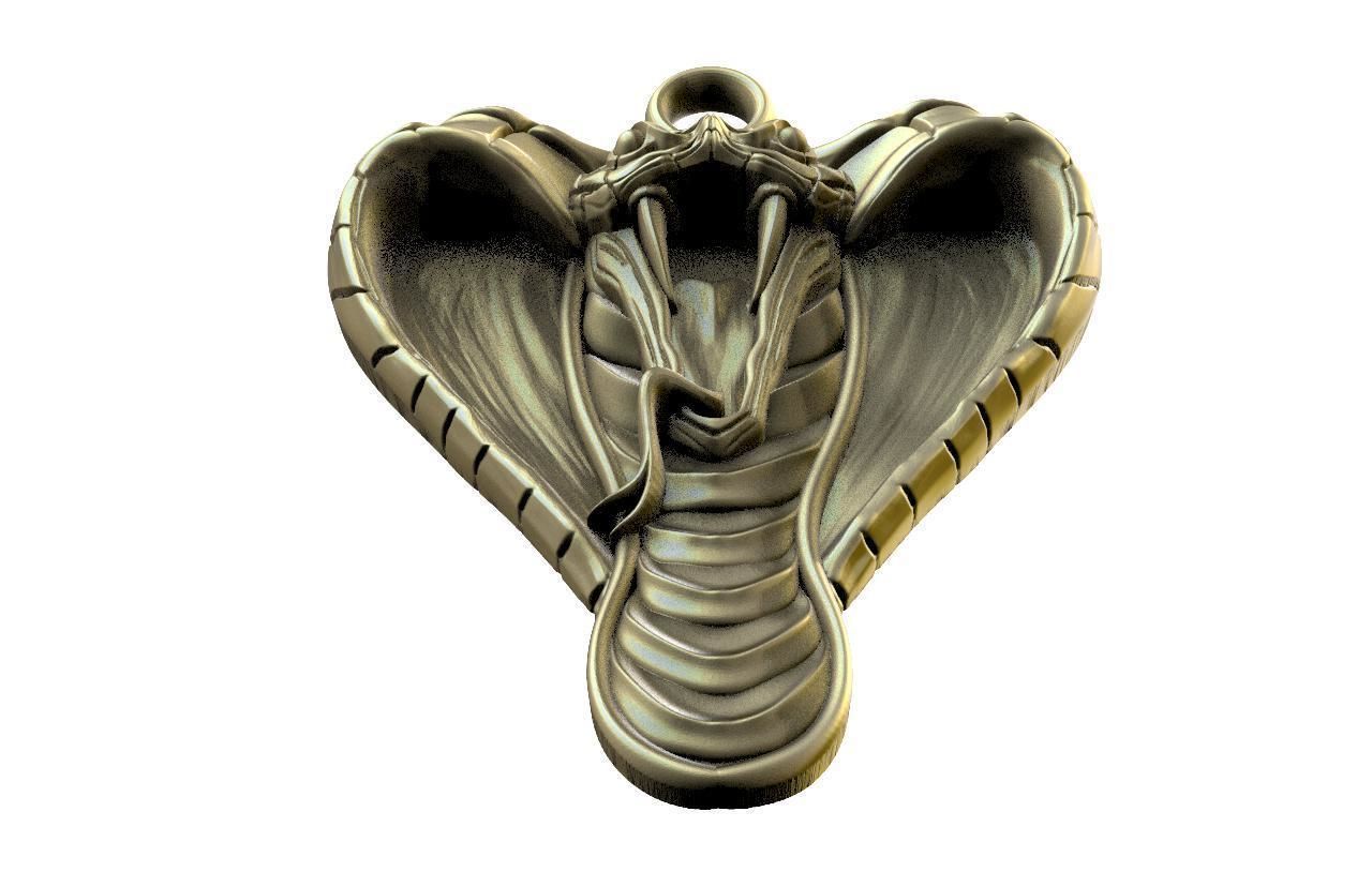 Cobra snake pendant  3D print model_4