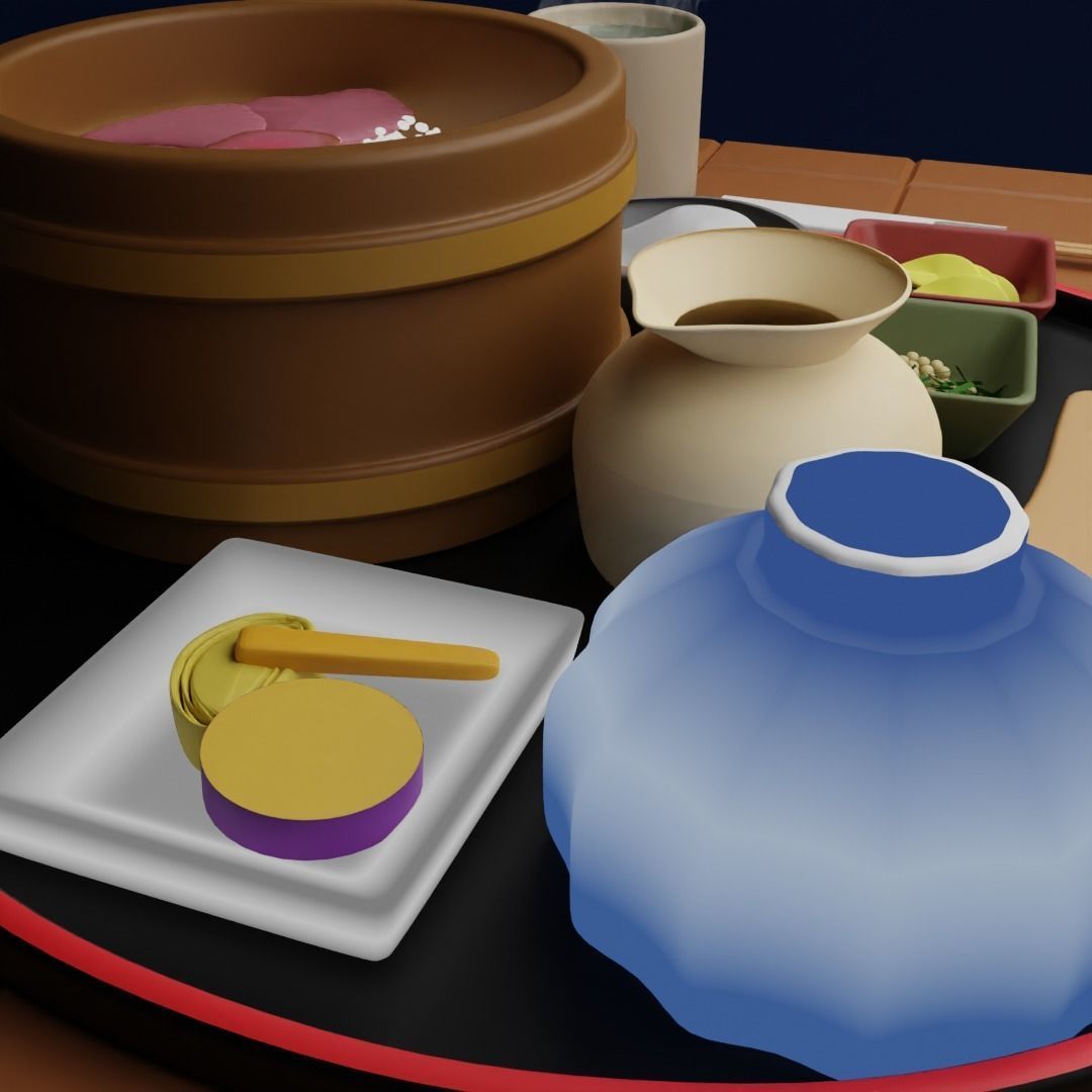 Japanese Meal Asset Low-poly 3D model_3