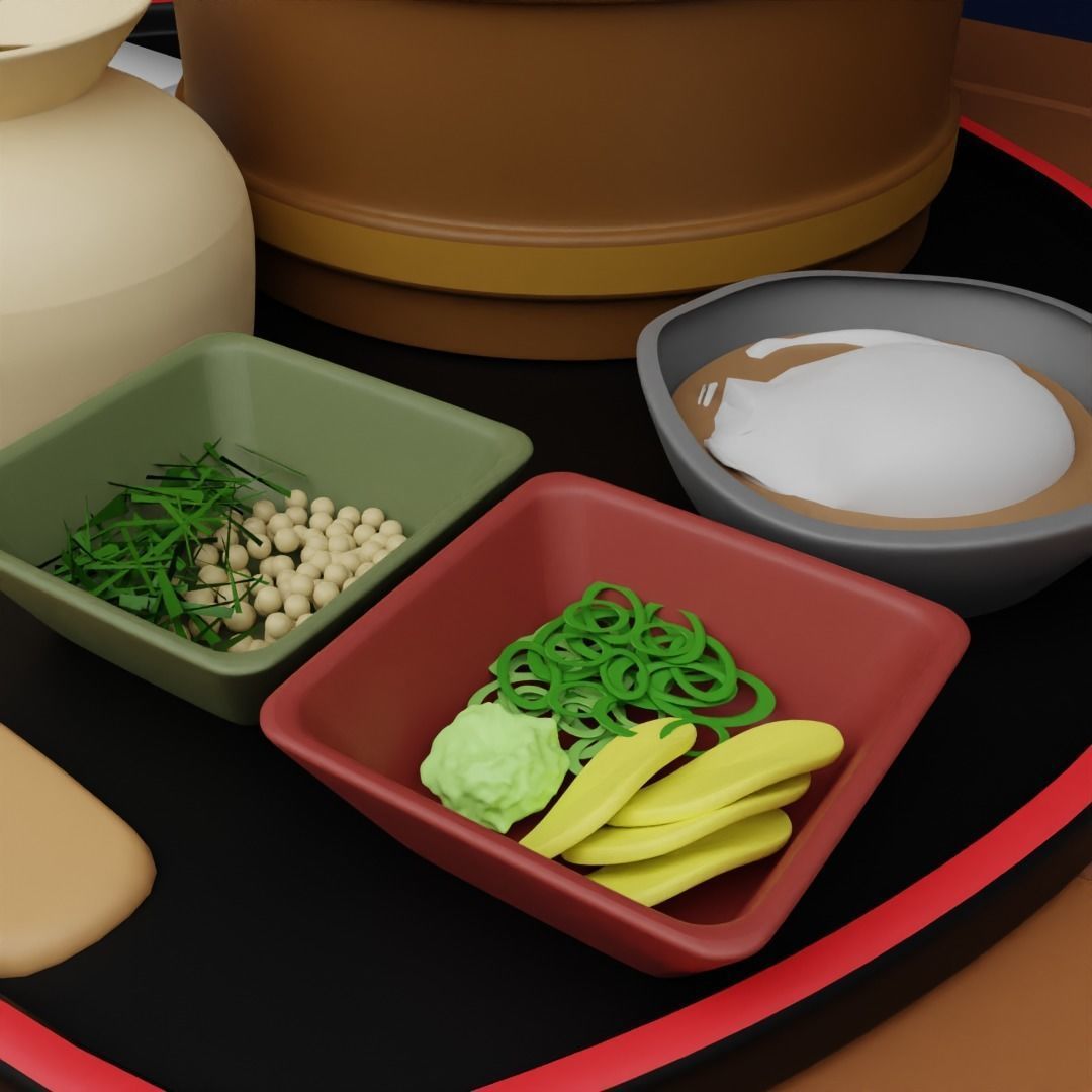 Japanese Meal Asset Low-poly 3D model_1
