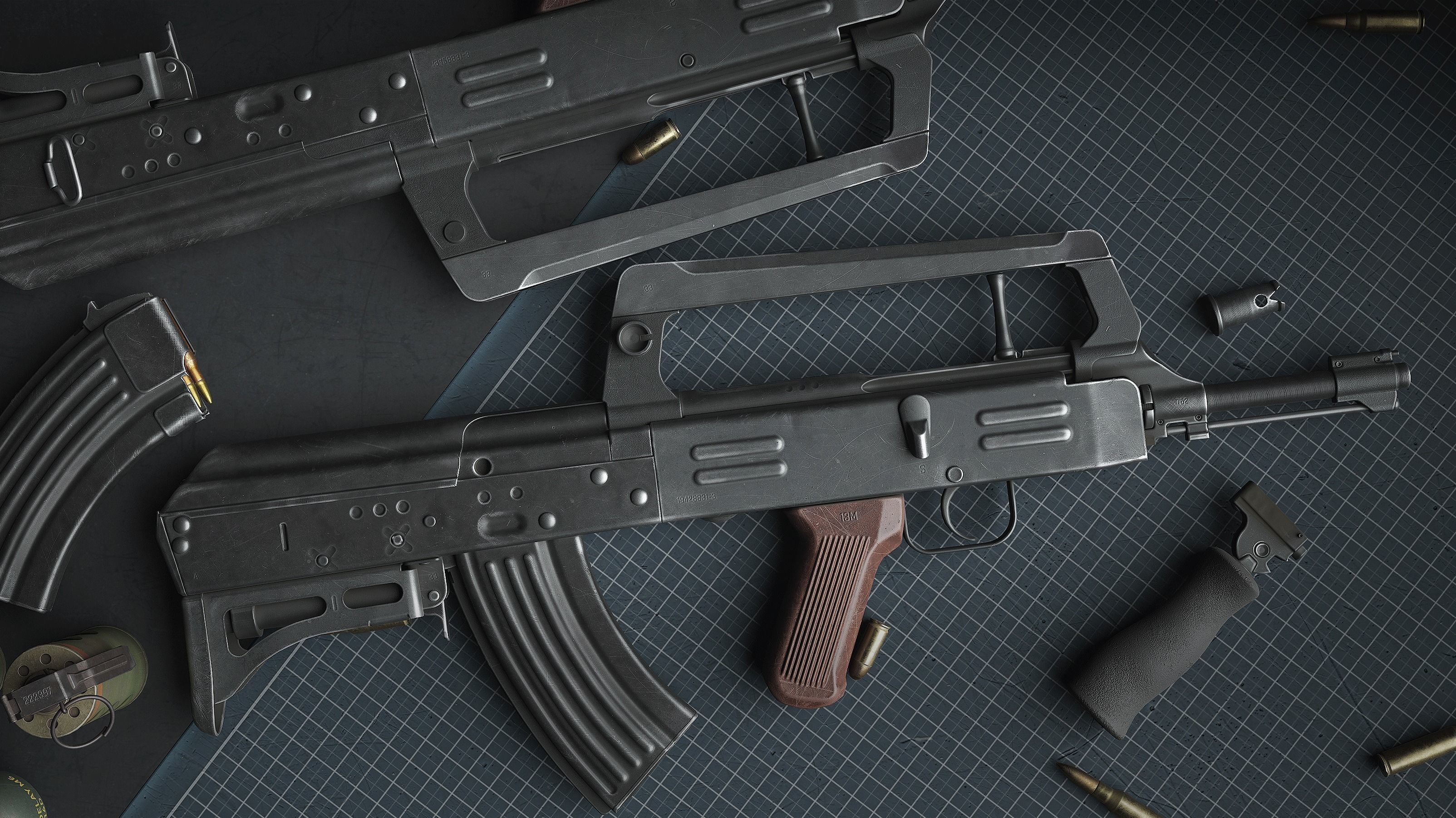 Norinco Type 86s - AK47-type bullpup - assault rifle Low-poly 3D model_8