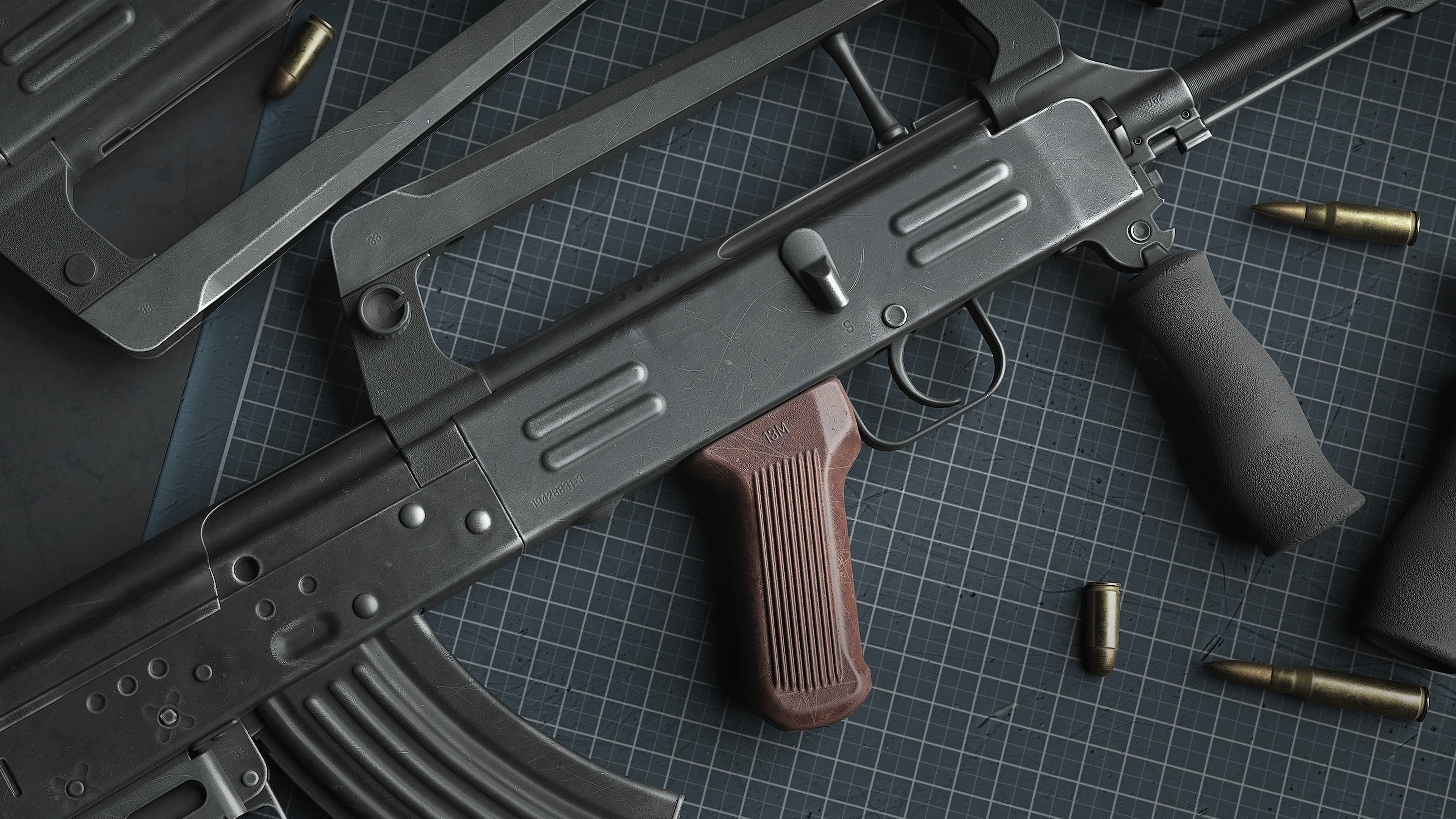 Norinco Type 86s - AK47-type bullpup - assault rifle Low-poly 3D model_7