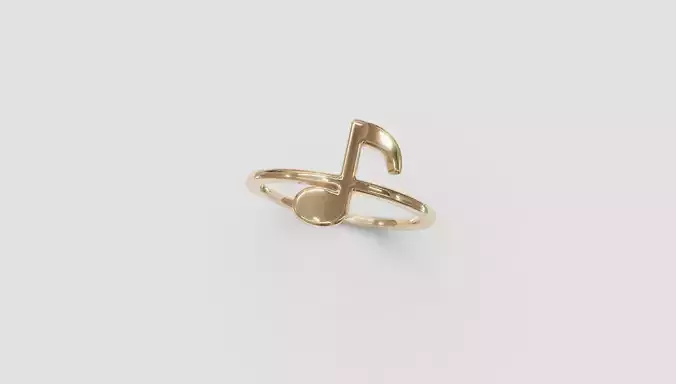 Note symbol ring 3d print model 3D print model