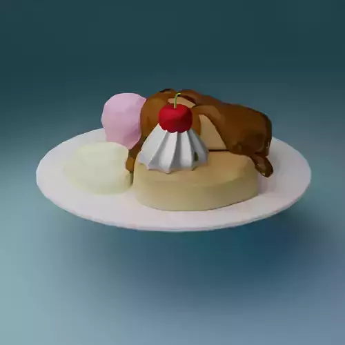 Souffle Pancakes Low-poly 3D model