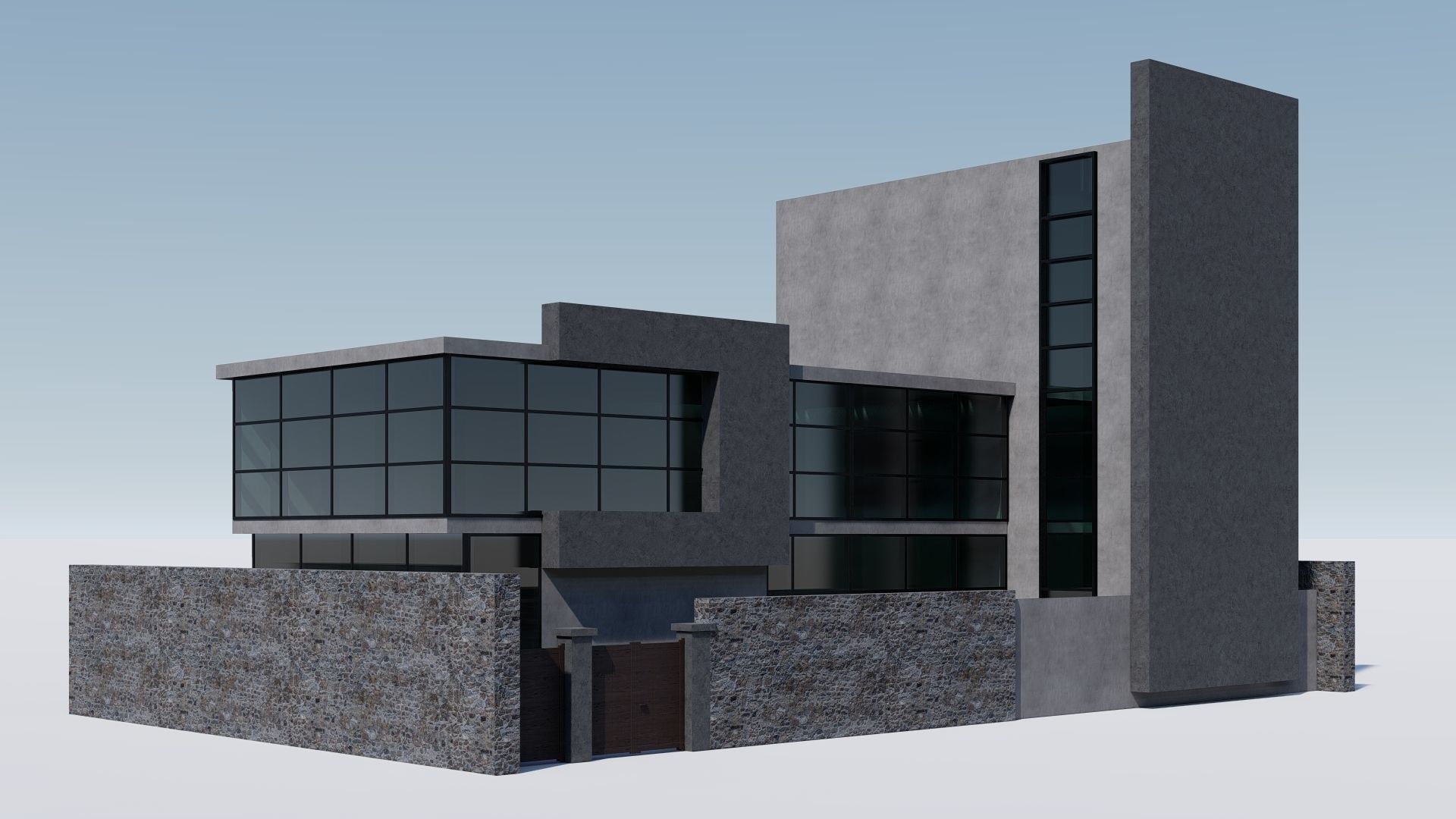 Modern House N38 3D model_5