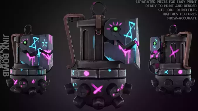 Arcane Jinx Bomb for Cosplay 3D print model