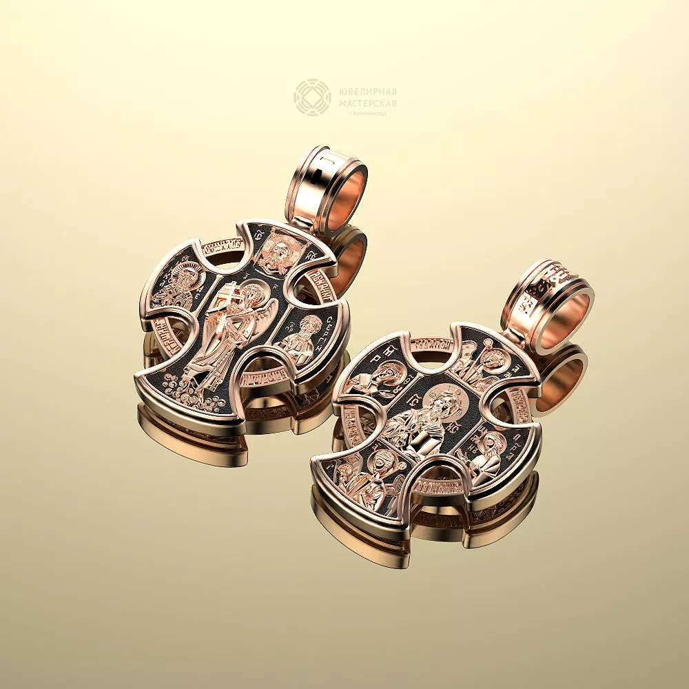 Russian orthodox cross 3D print model_0