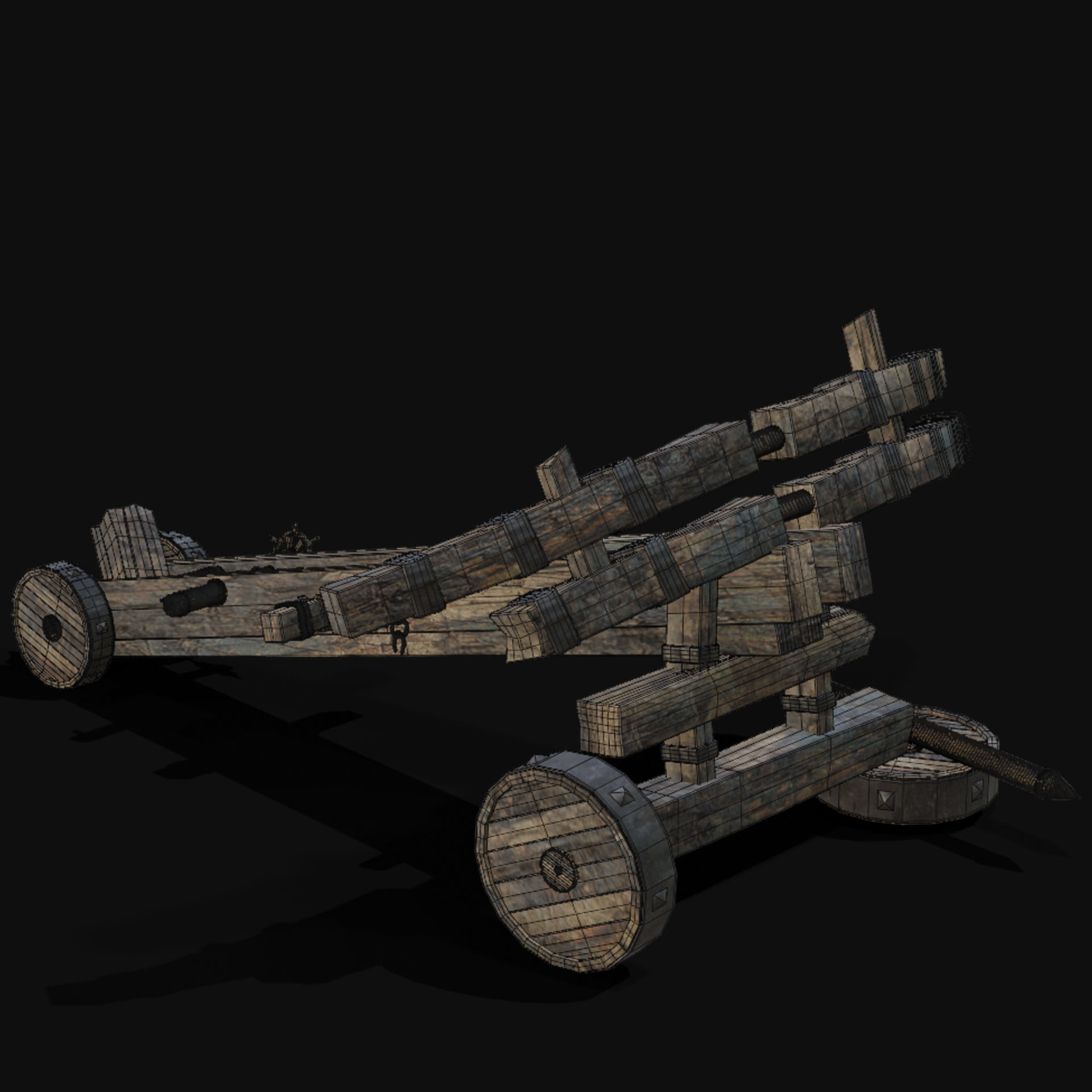 DESTROYED SIEGE ENGINE WAR MACHINES BUILDER COLLECTION PACK Low-poly 3D model_35