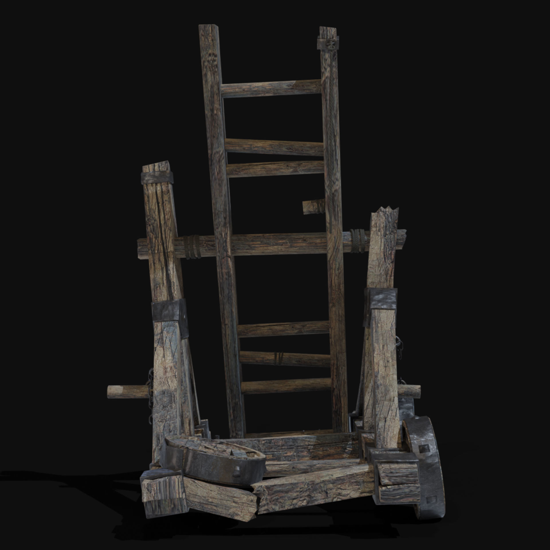 DESTROYED SIEGE ENGINE WAR MACHINES BUILDER COLLECTION PACK Low-poly 3D model_37