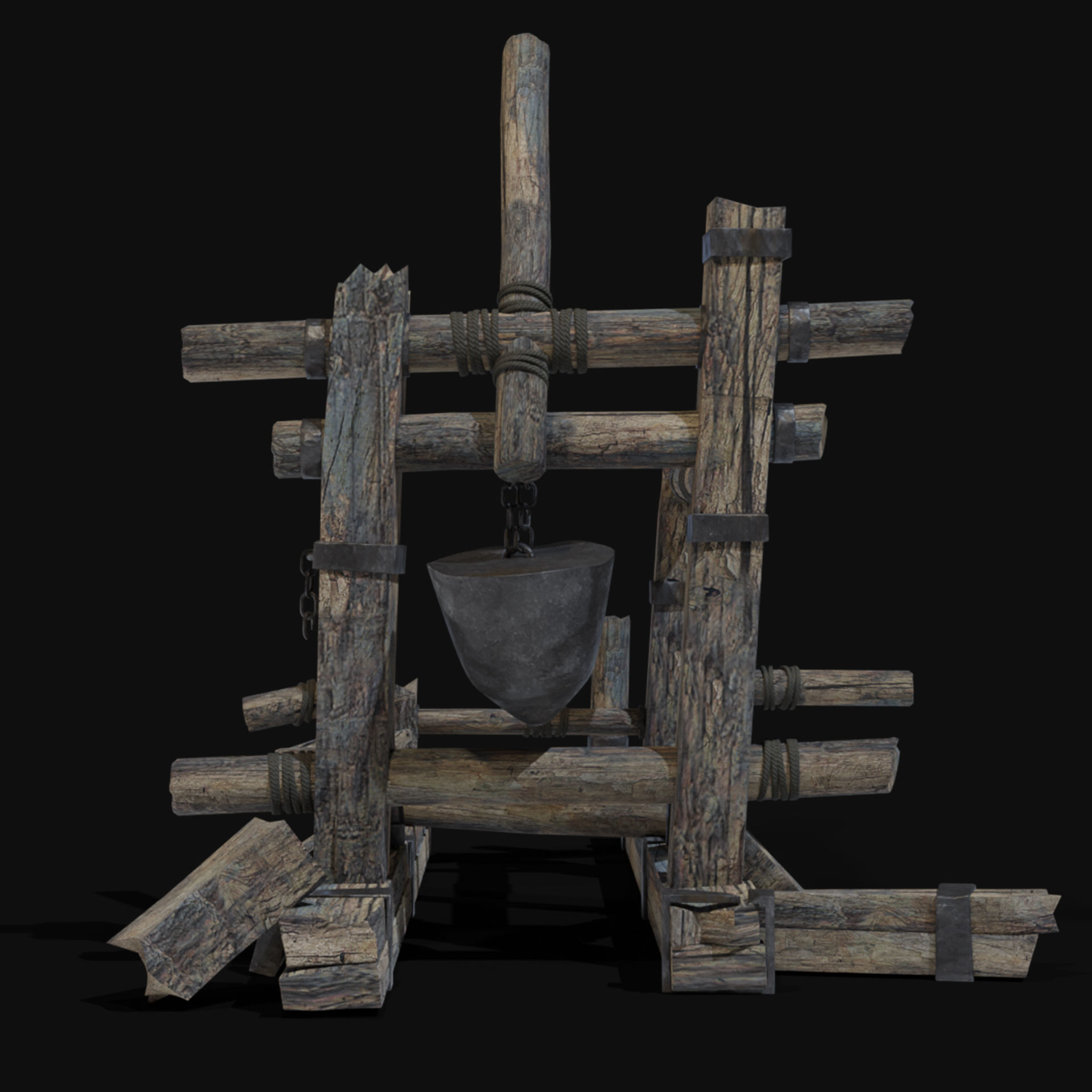 DESTROYED SIEGE ENGINE WAR MACHINES BUILDER COLLECTION PACK Low-poly 3D model_43