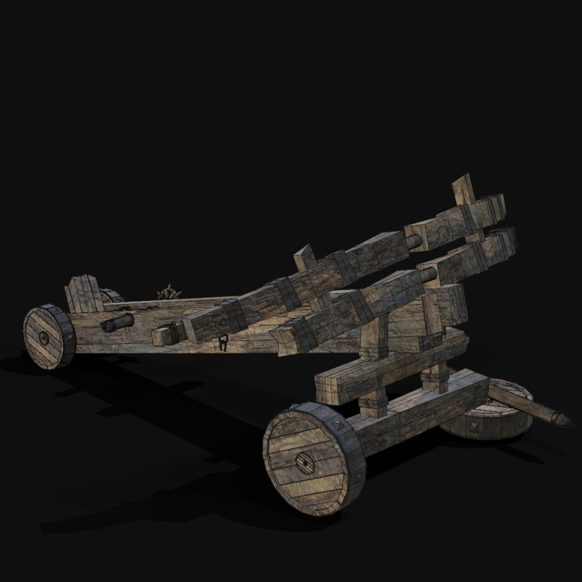 DESTROYED SIEGE ENGINE WAR MACHINES BUILDER COLLECTION PACK Low-poly 3D model_34