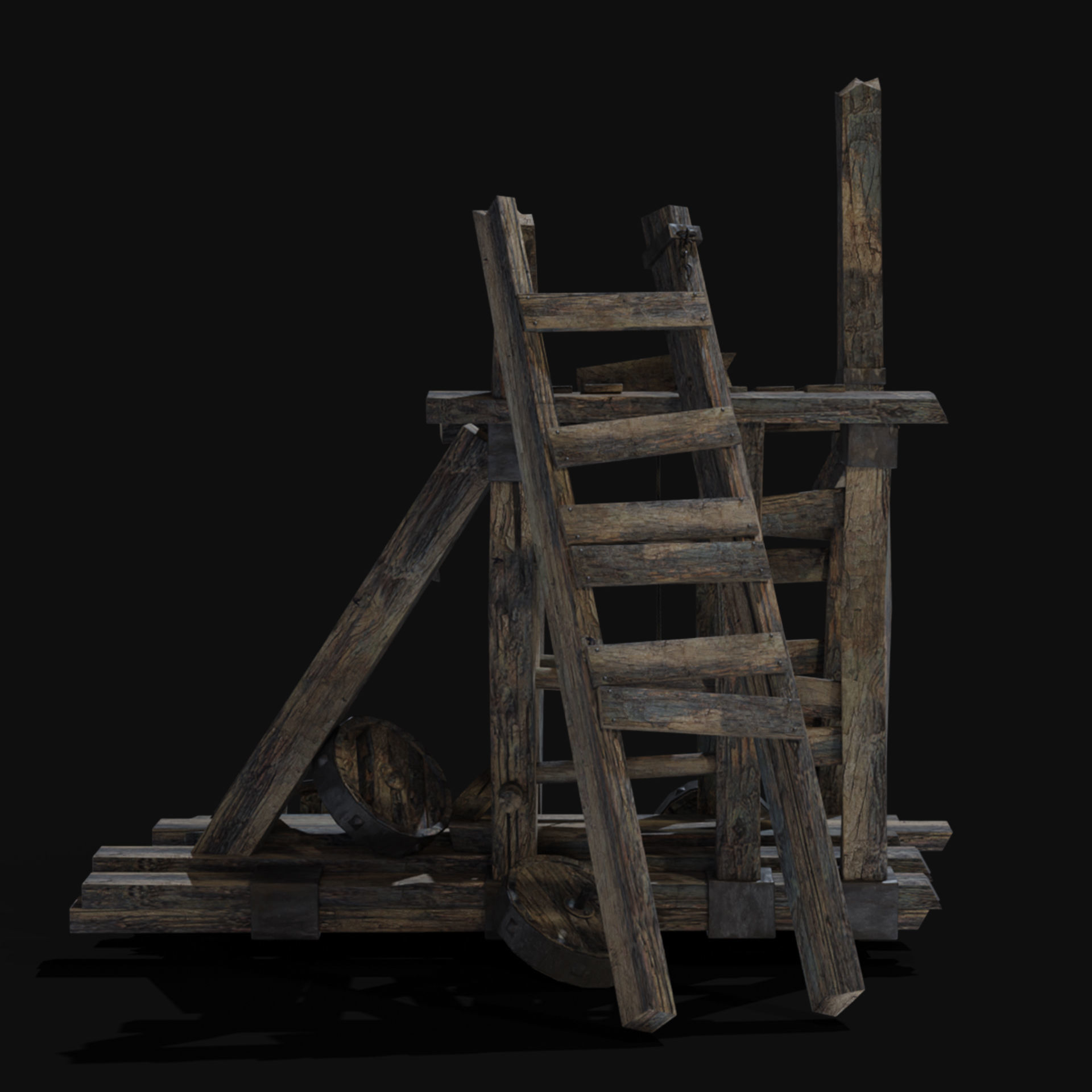 DESTROYED SIEGE ENGINE WAR MACHINES BUILDER COLLECTION PACK Low-poly 3D model_8