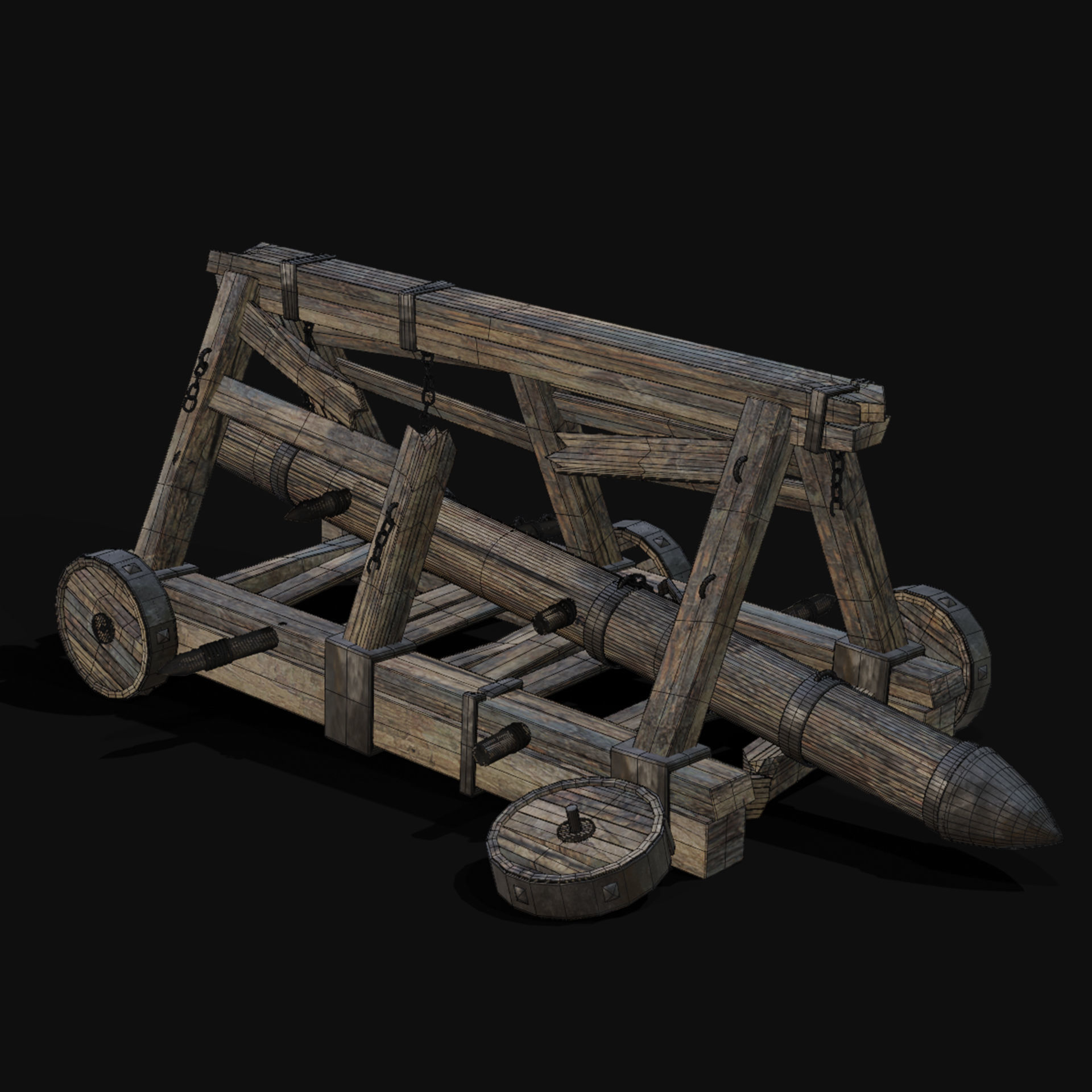 DESTROYED SIEGE ENGINE WAR MACHINES BUILDER COLLECTION PACK Low-poly 3D model_25