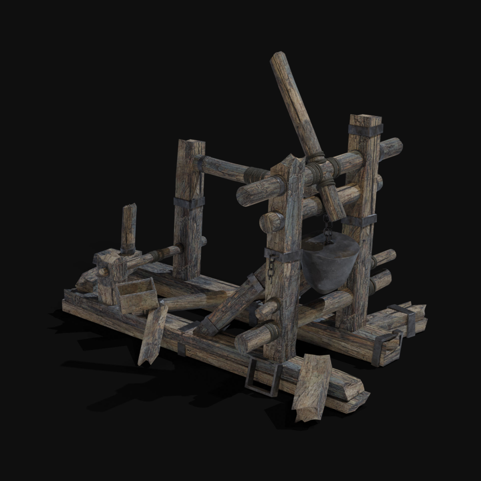 DESTROYED SIEGE ENGINE WAR MACHINES BUILDER COLLECTION PACK Low-poly 3D model_41