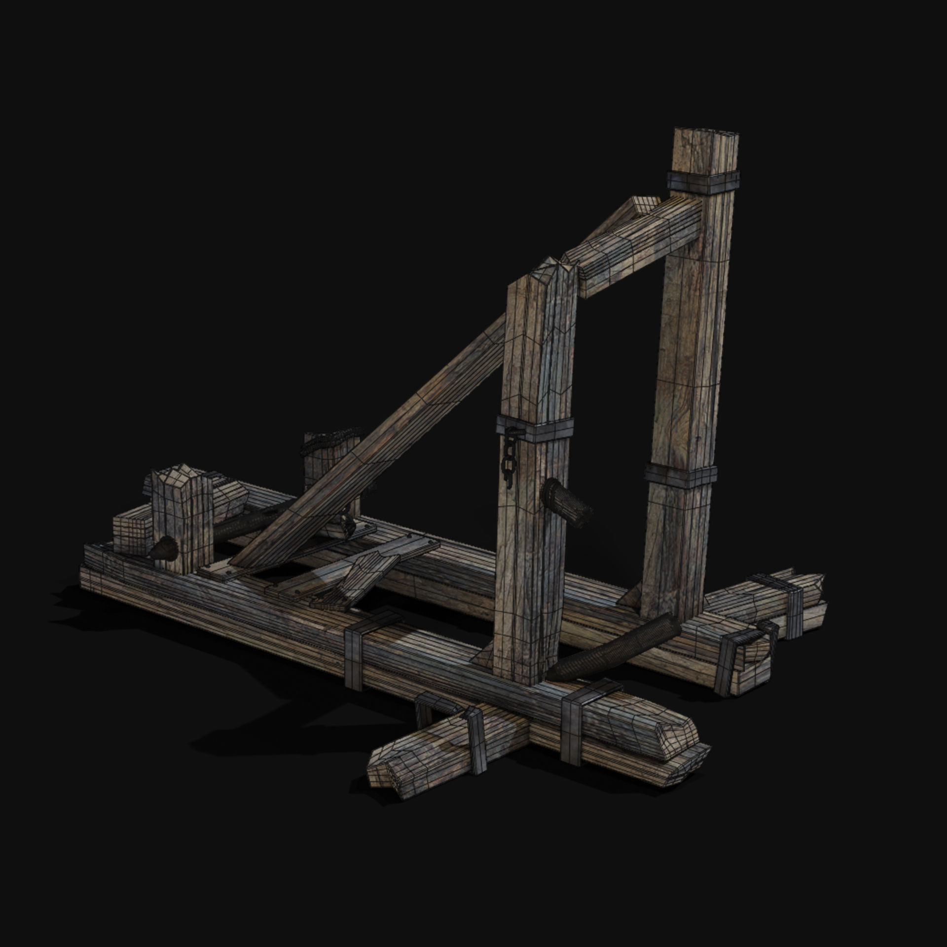 DESTROYED SIEGE ENGINE WAR MACHINES BUILDER COLLECTION PACK Low-poly 3D model_20