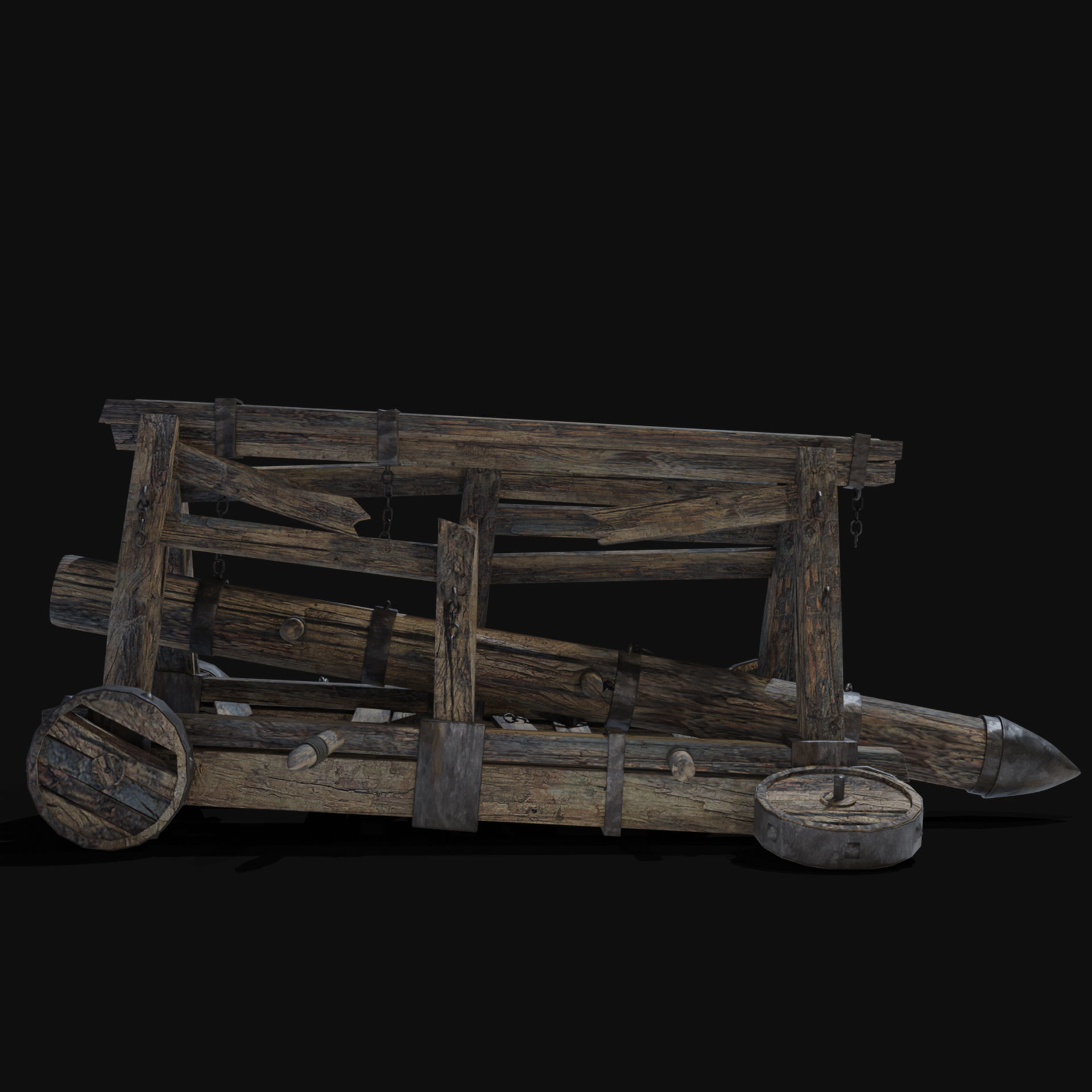 DESTROYED SIEGE ENGINE WAR MACHINES BUILDER COLLECTION PACK Low-poly 3D model_23