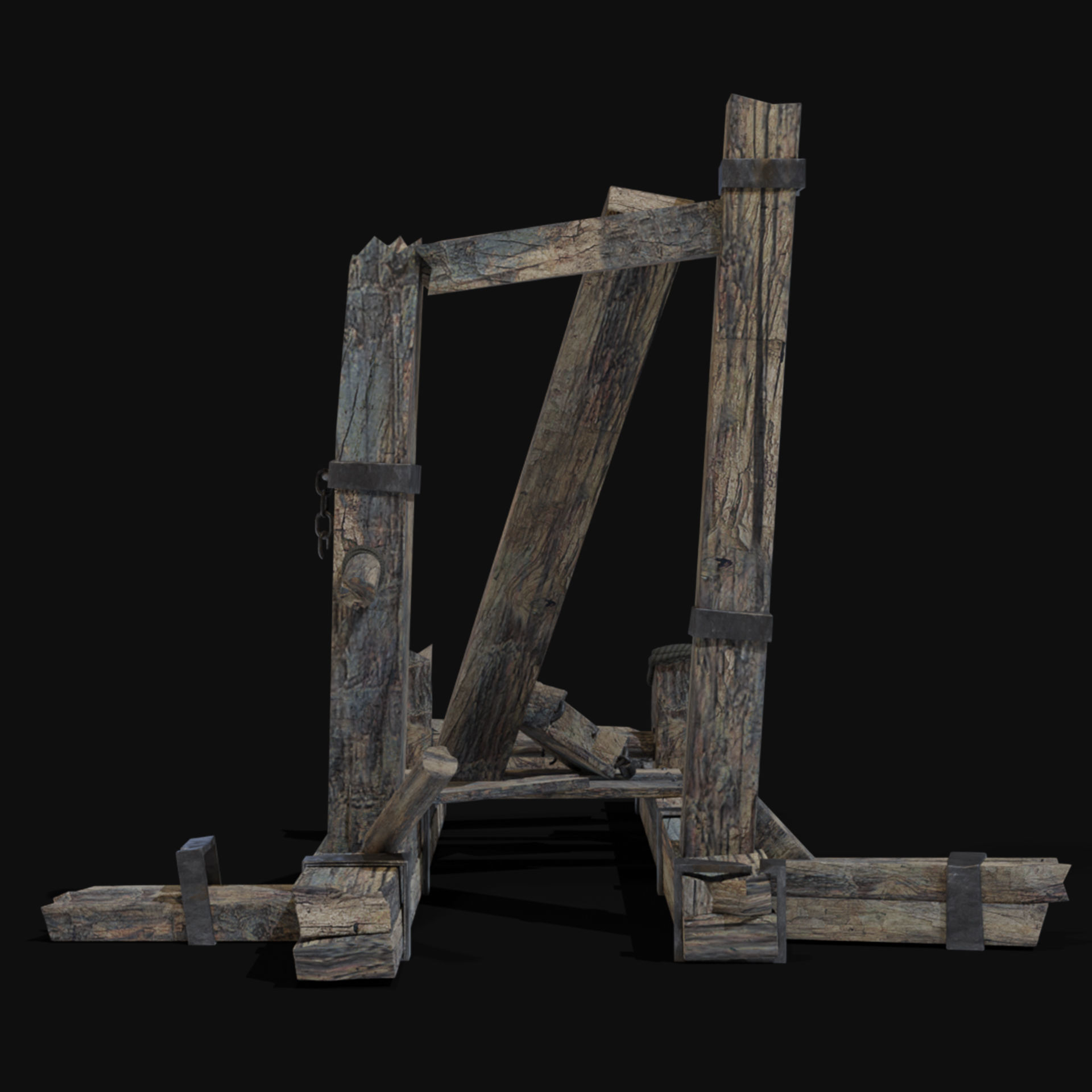 DESTROYED SIEGE ENGINE WAR MACHINES BUILDER COLLECTION PACK Low-poly 3D model_18