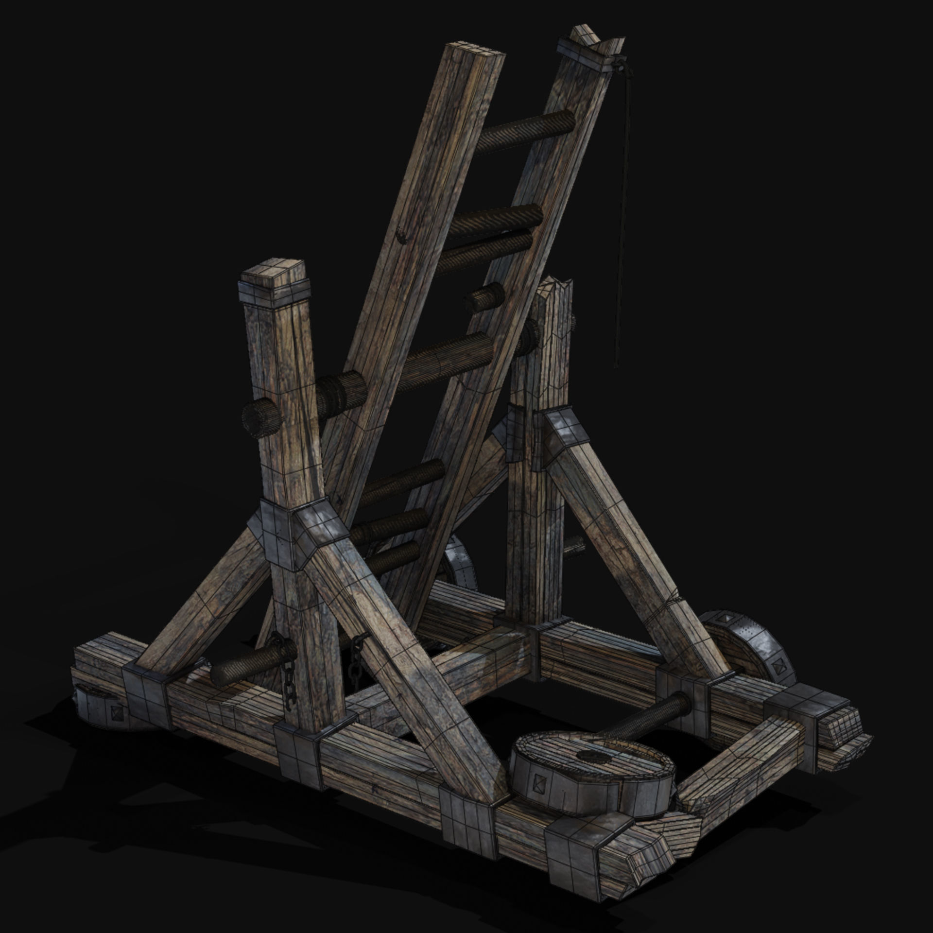 DESTROYED SIEGE ENGINE WAR MACHINES BUILDER COLLECTION PACK Low-poly 3D model_40