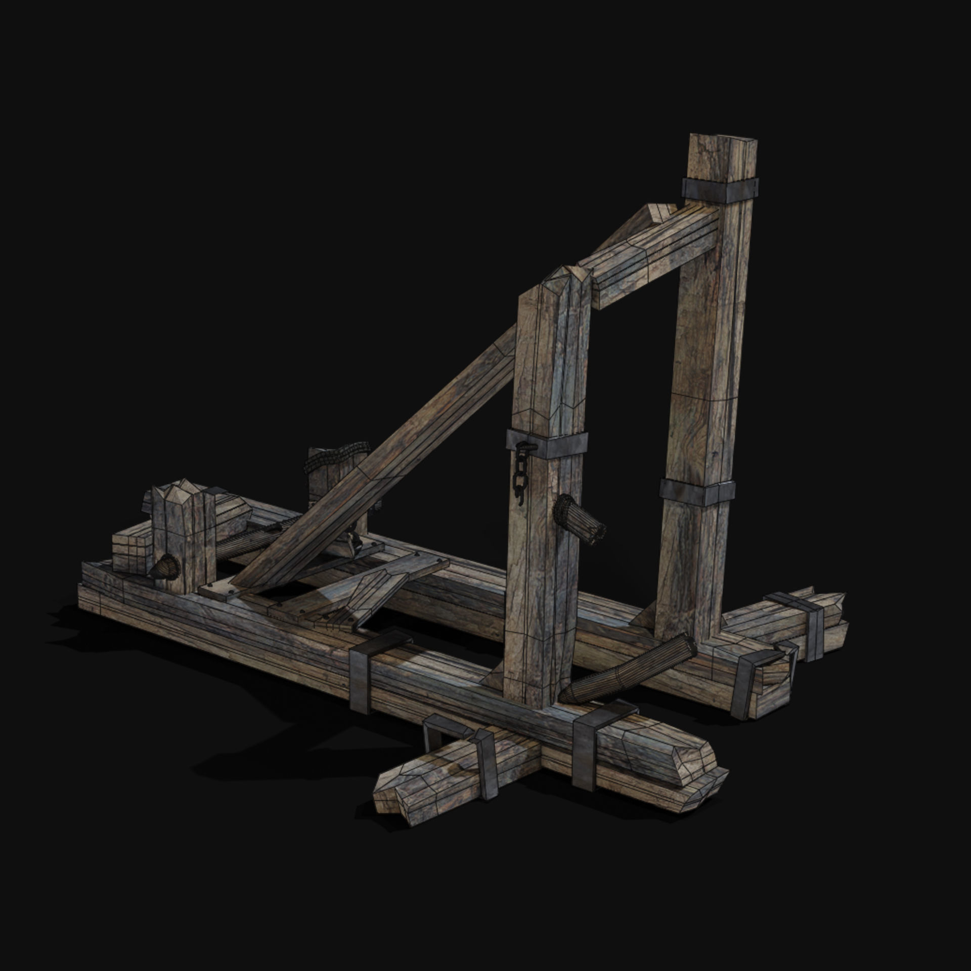 DESTROYED SIEGE ENGINE WAR MACHINES BUILDER COLLECTION PACK Low-poly 3D model_19