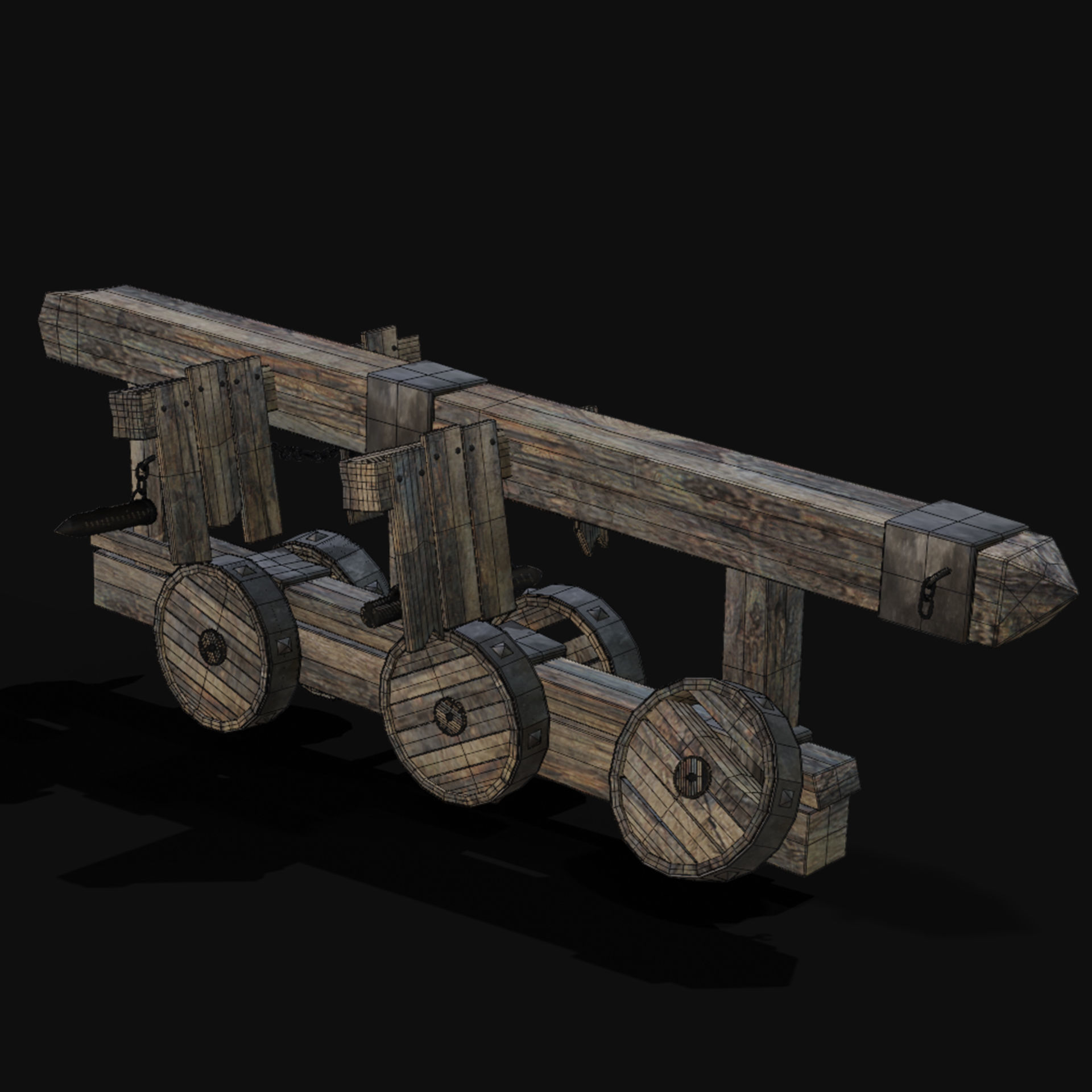 DESTROYED SIEGE ENGINE WAR MACHINES BUILDER COLLECTION PACK Low-poly 3D model_30