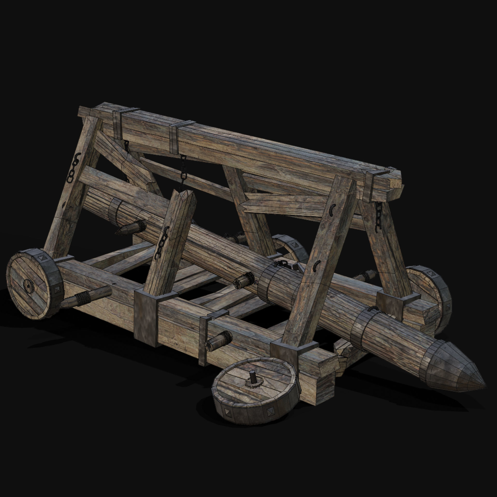 DESTROYED SIEGE ENGINE WAR MACHINES BUILDER COLLECTION PACK Low-poly 3D model_24