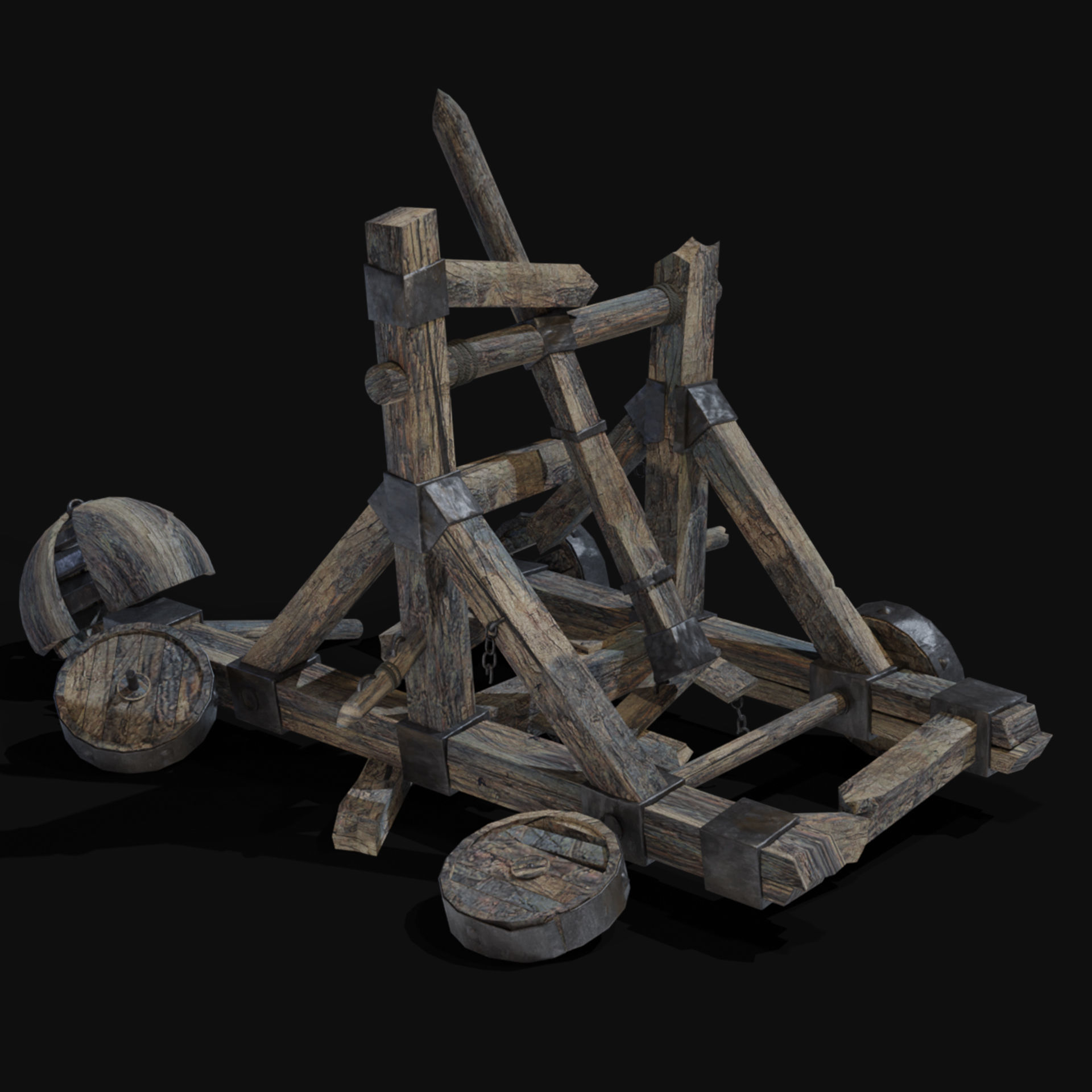 DESTROYED SIEGE ENGINE WAR MACHINES BUILDER COLLECTION PACK Low-poly 3D model_11