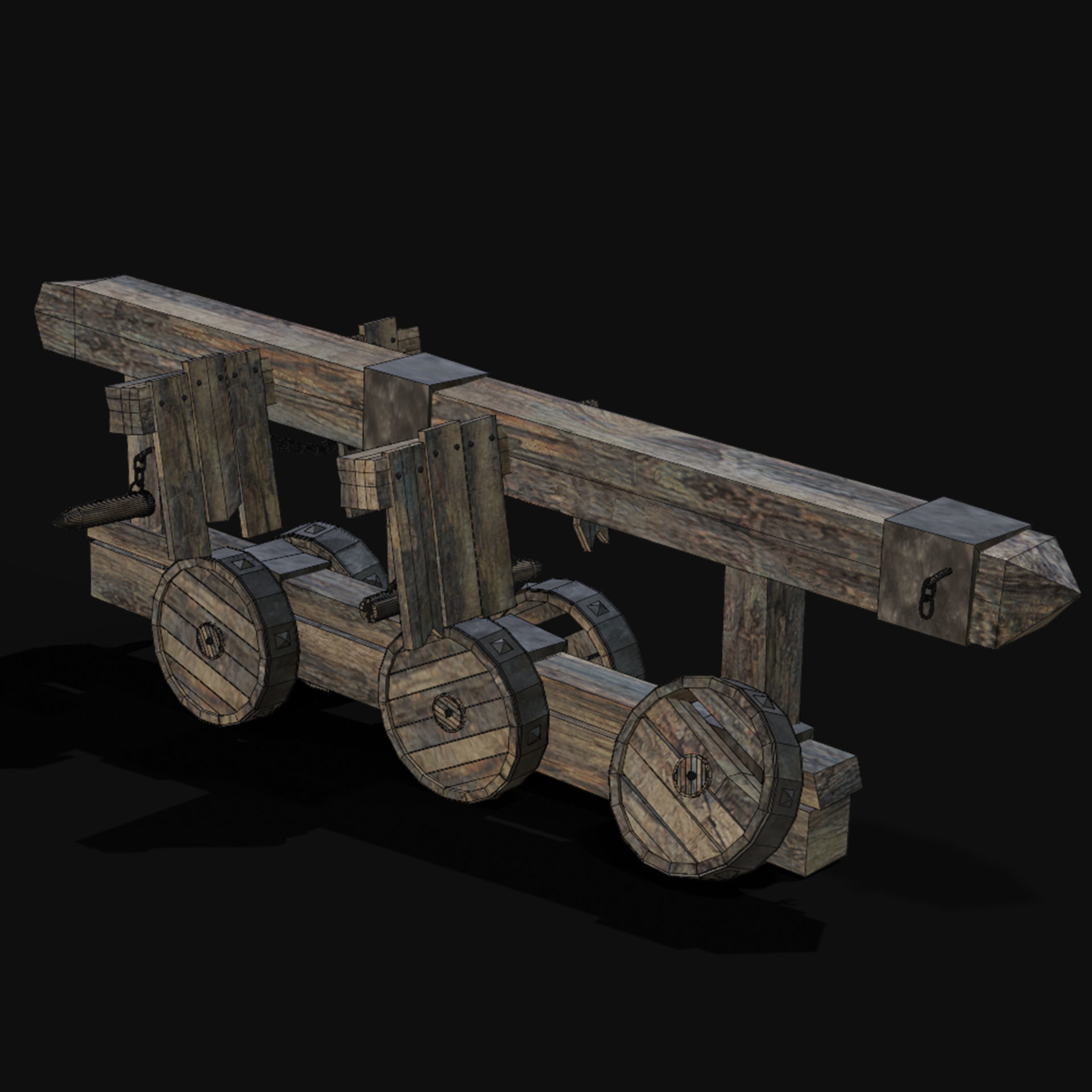 DESTROYED SIEGE ENGINE WAR MACHINES BUILDER COLLECTION PACK Low-poly 3D model_29