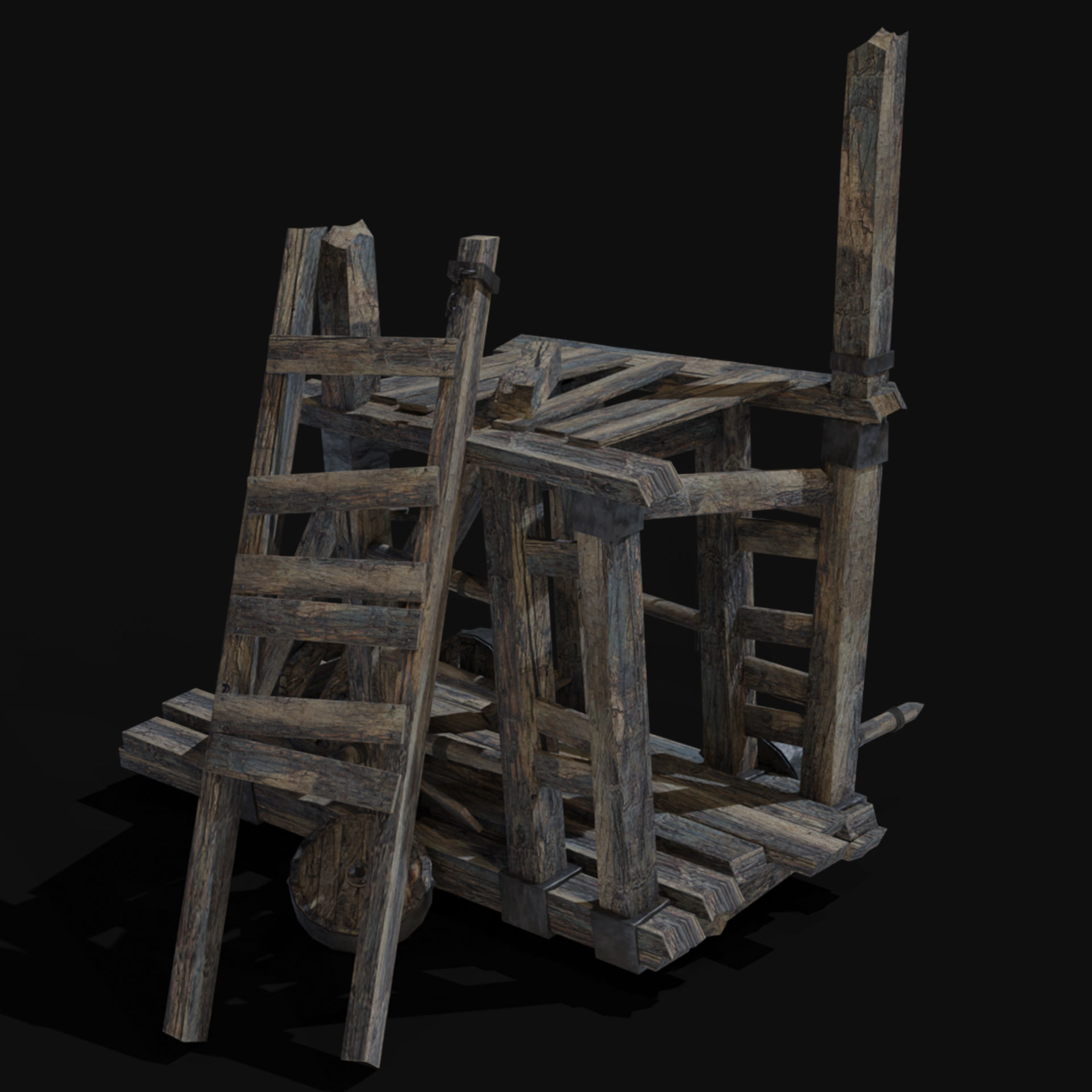 DESTROYED SIEGE ENGINE WAR MACHINES BUILDER COLLECTION PACK Low-poly 3D model_6