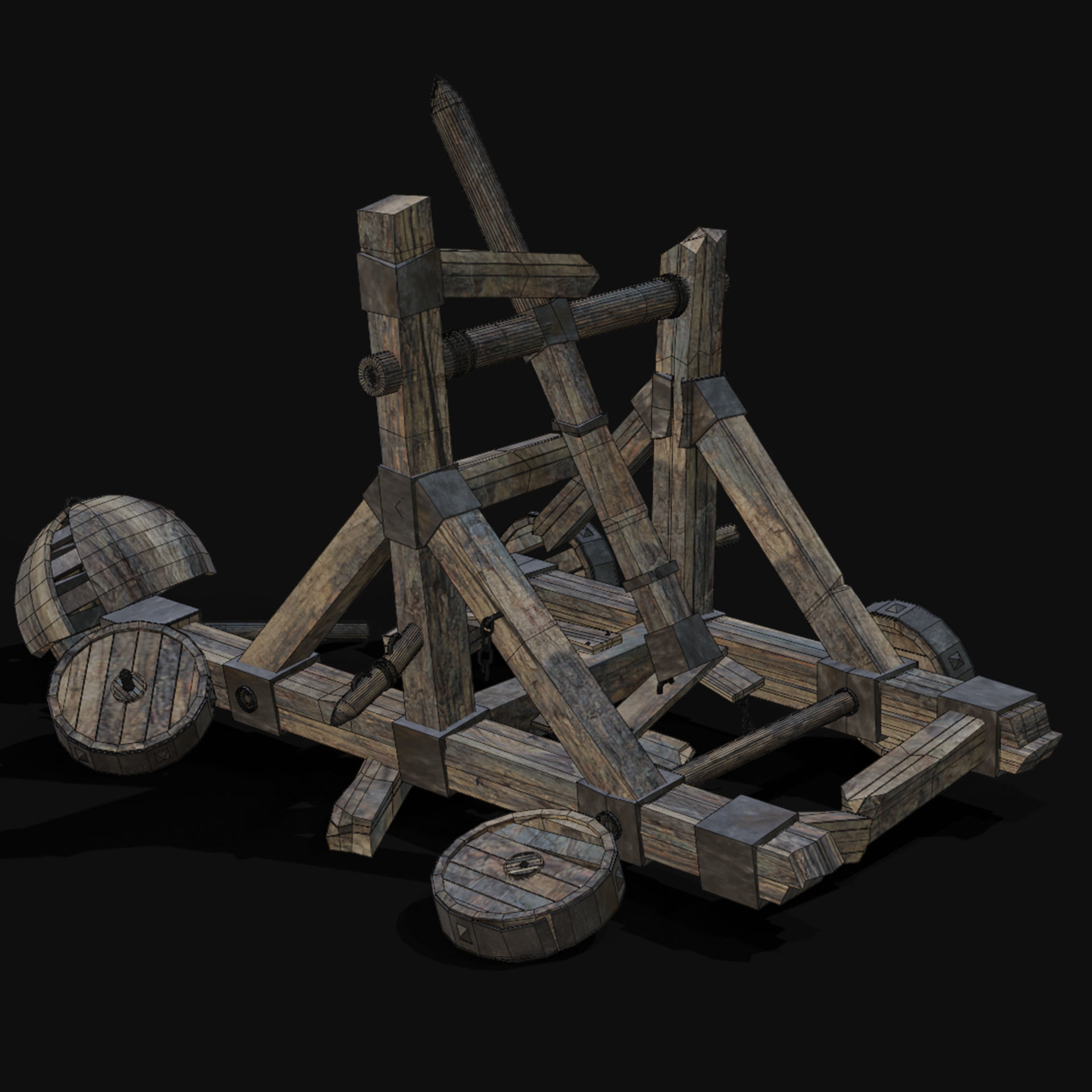 DESTROYED SIEGE ENGINE WAR MACHINES BUILDER COLLECTION PACK Low-poly 3D model_14