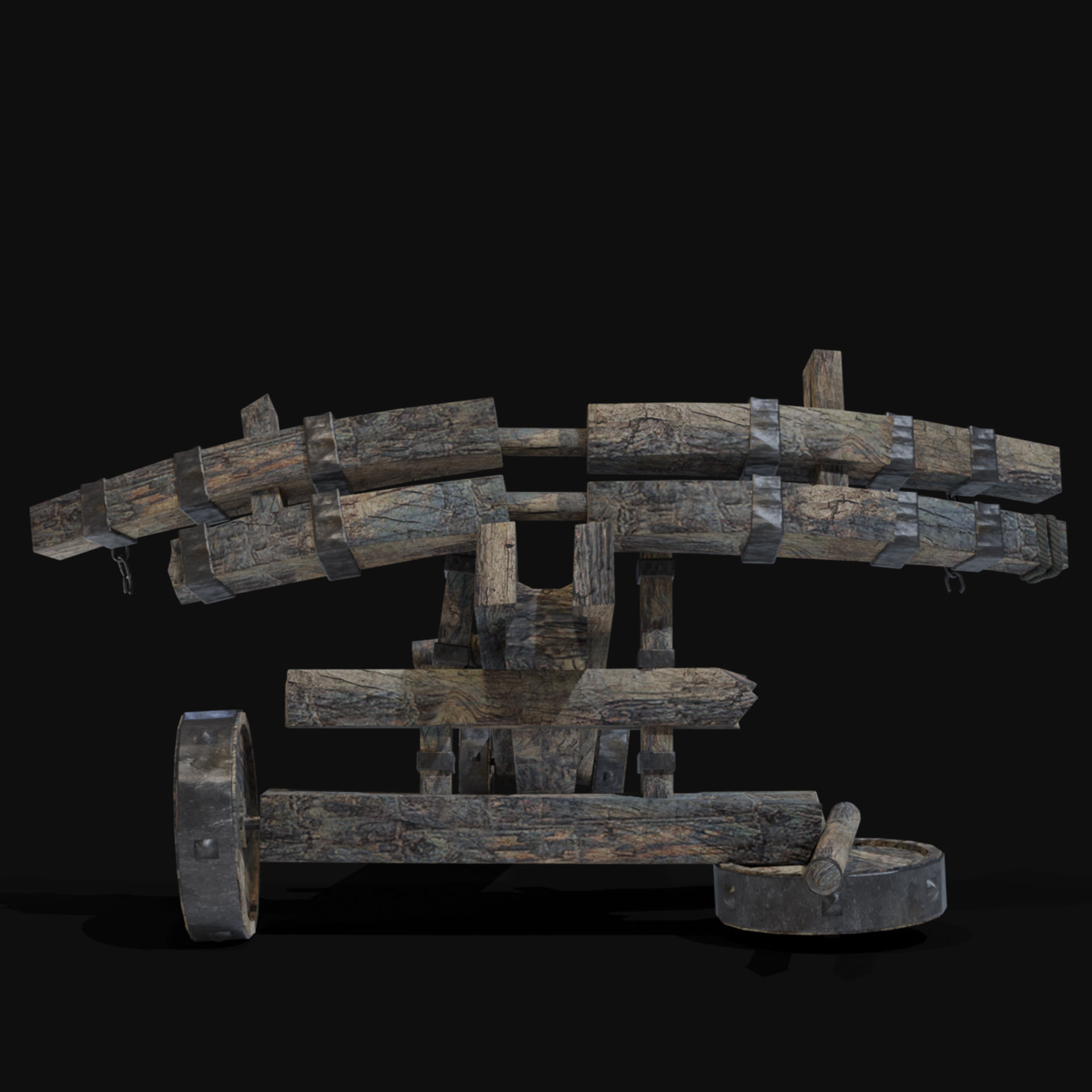 DESTROYED SIEGE ENGINE WAR MACHINES BUILDER COLLECTION PACK Low-poly 3D model_33