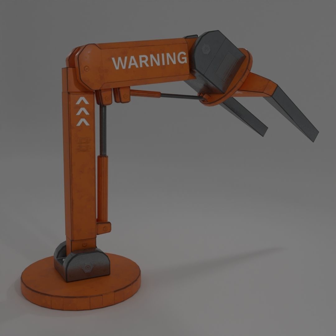 Robotic Arm Stylized Low-poly 3D model_4