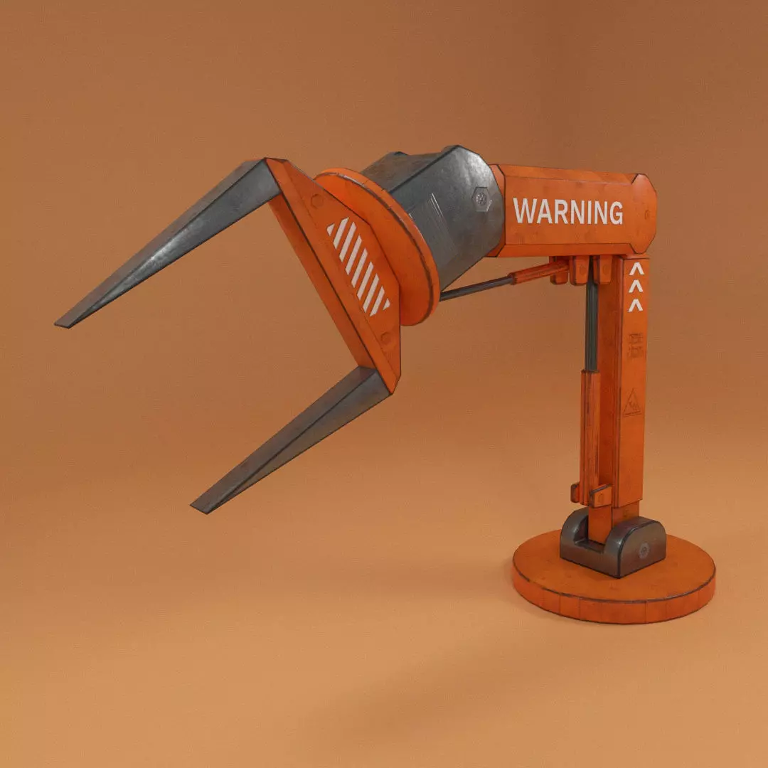 Robotic Arm Stylized Low-poly 3D model_0