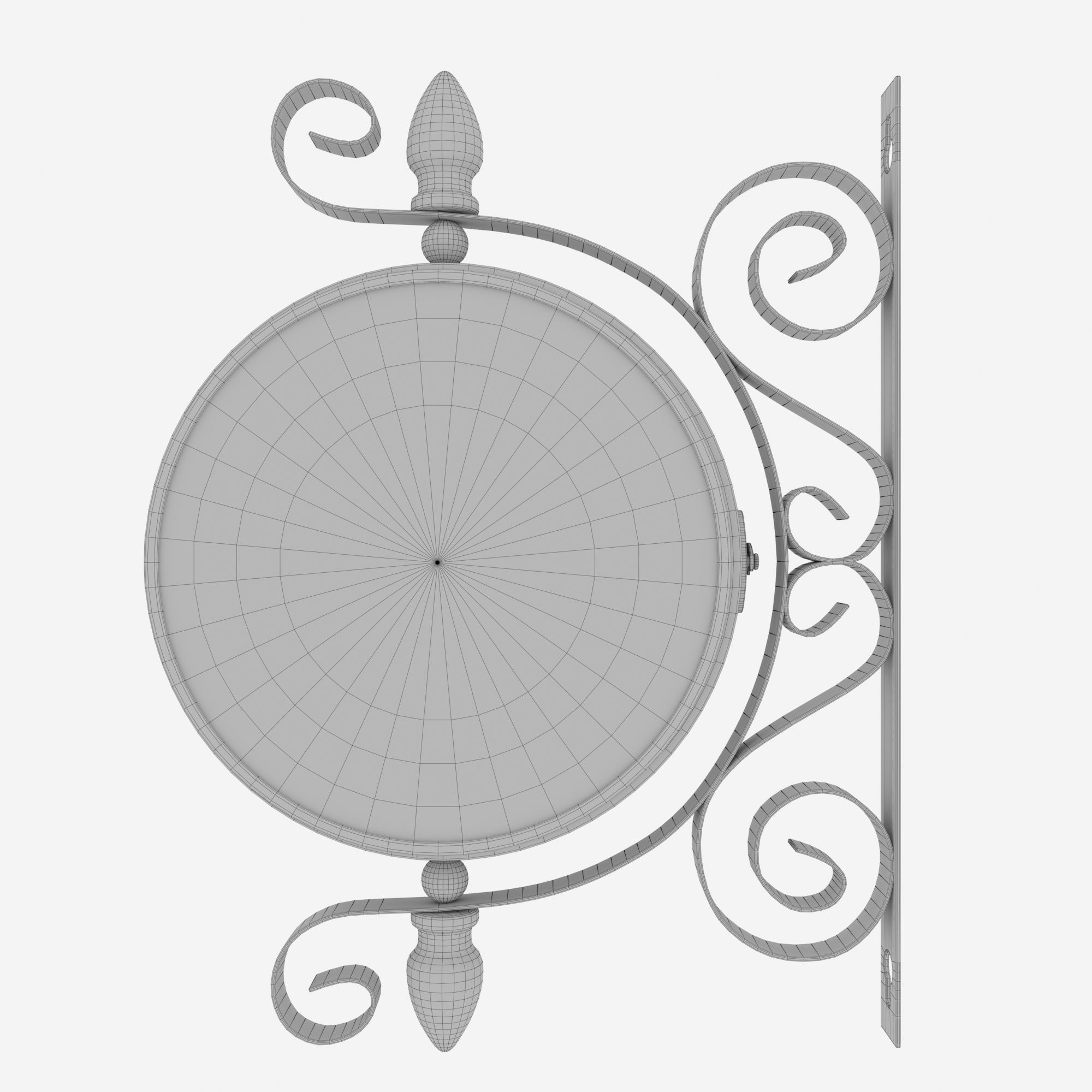 Double Sided Wall Clock 3D model_7