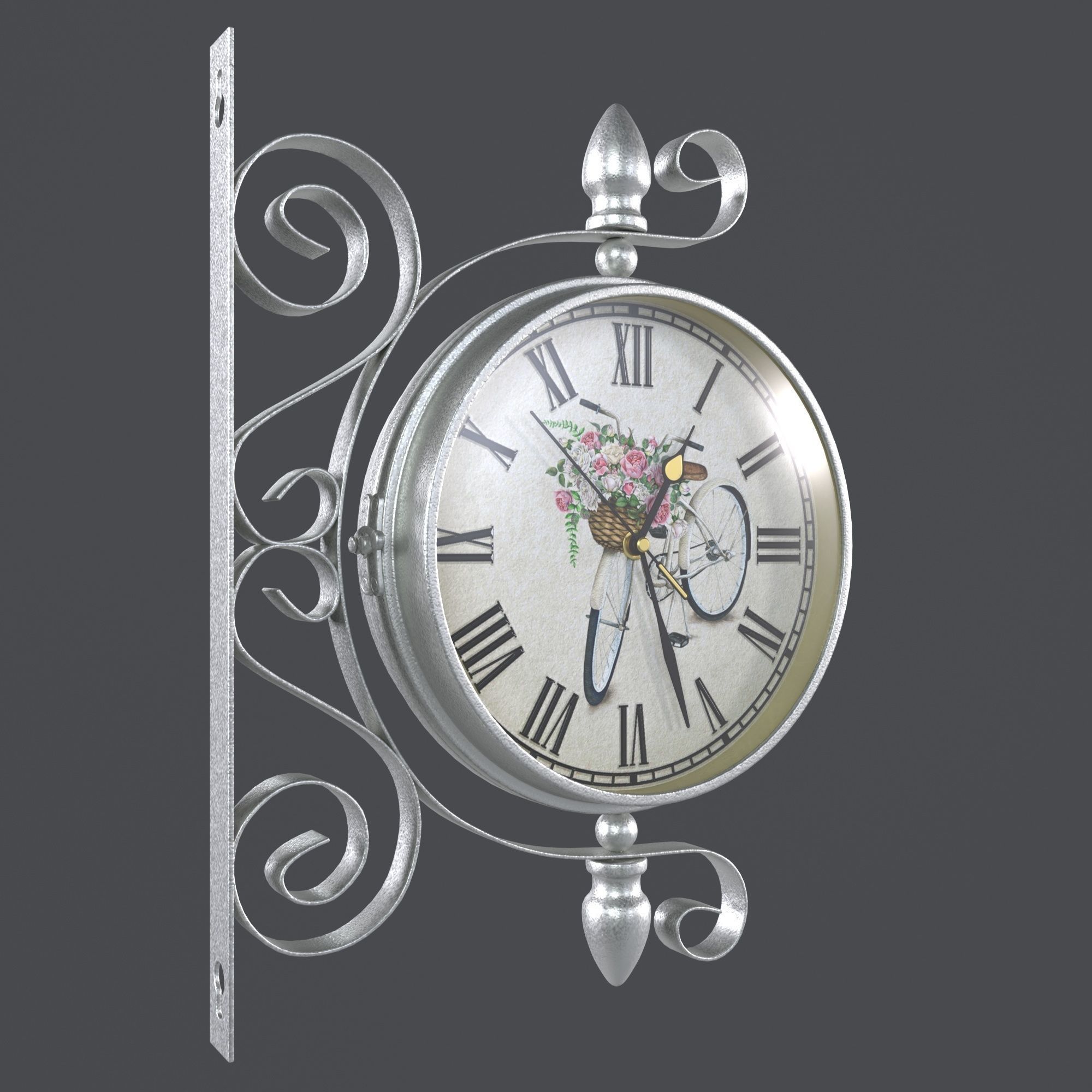 Double Sided Wall Clock 3D model_6