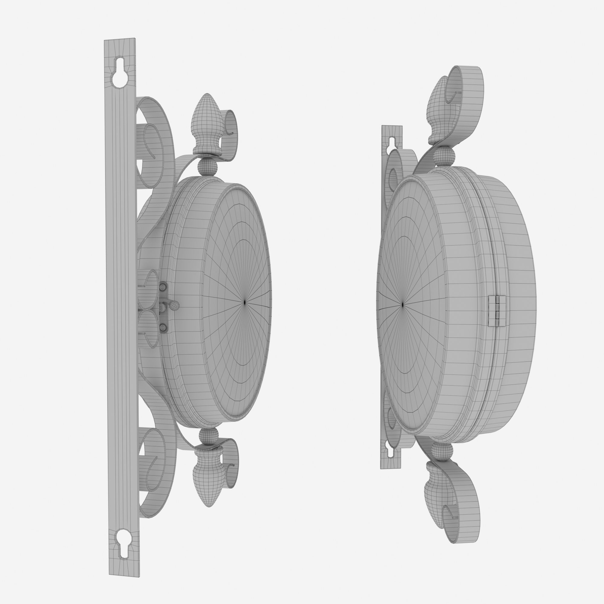 Double Sided Wall Clock 3D model_8