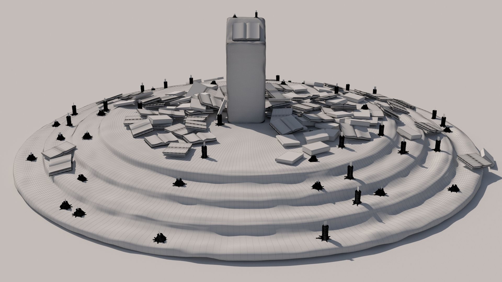 Old Ancient Rock Altar 3D model_10