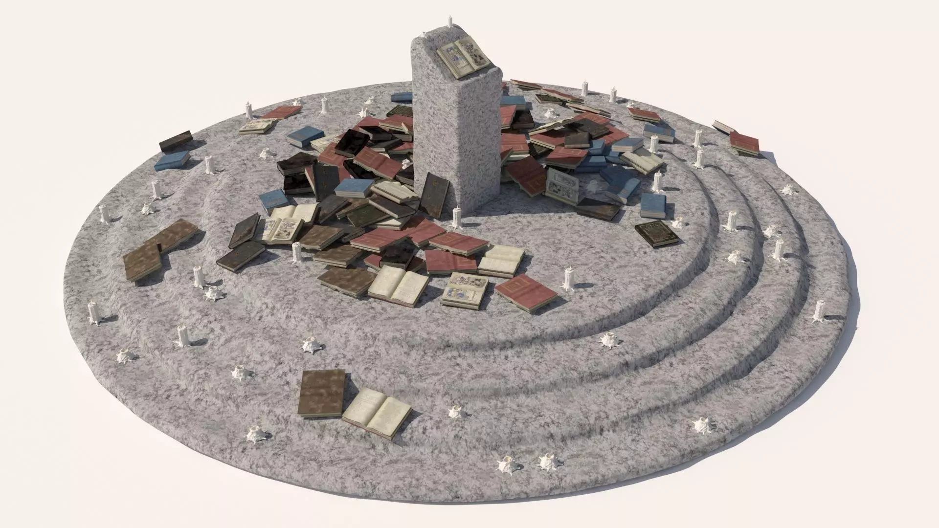 Old Ancient Rock Altar 3D model_0