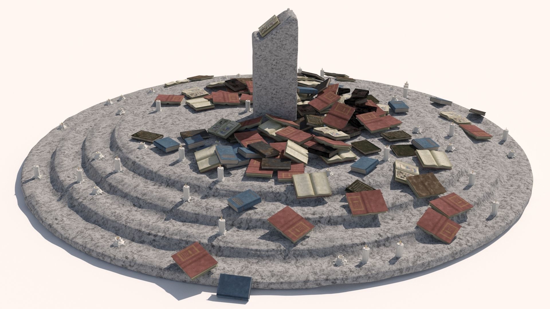 Old Ancient Rock Altar 3D model_3
