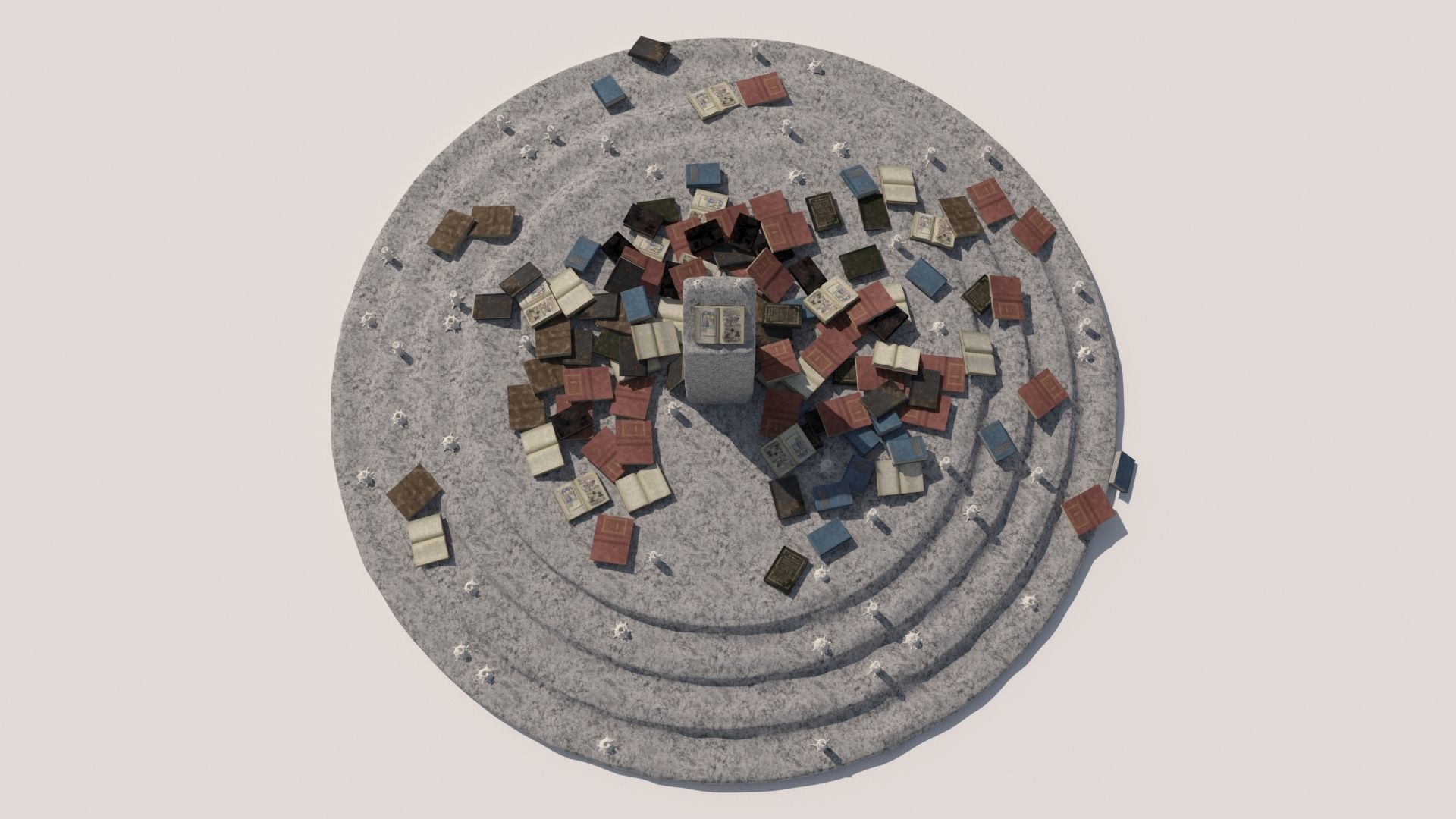 Old Ancient Rock Altar 3D model_6