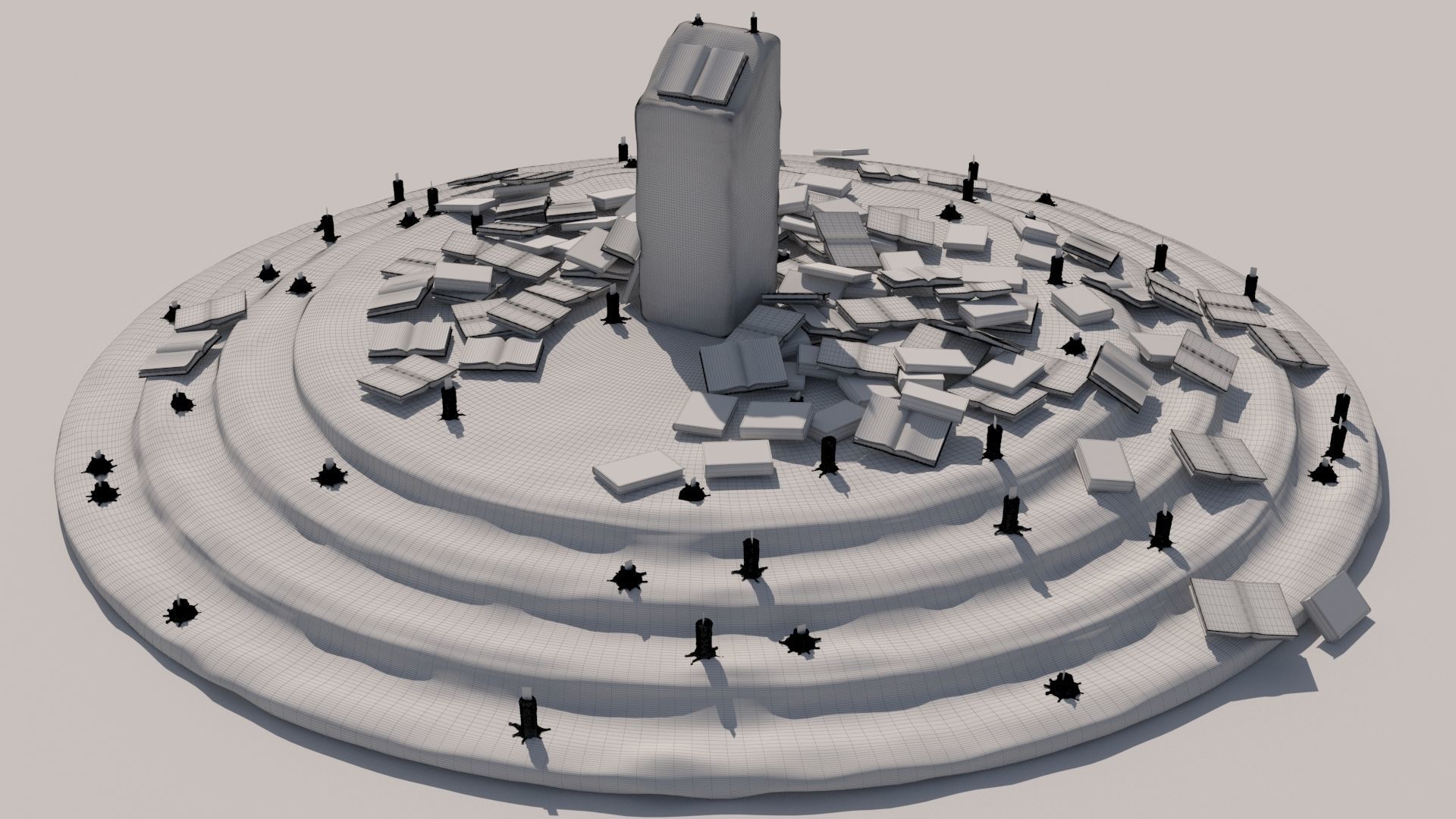 Old Ancient Rock Altar 3D model_11