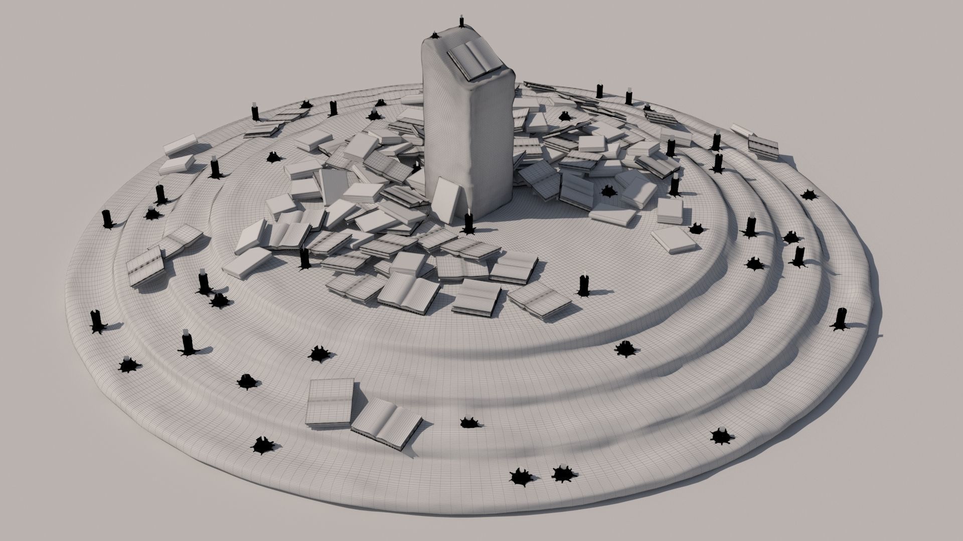 Old Ancient Rock Altar 3D model_9