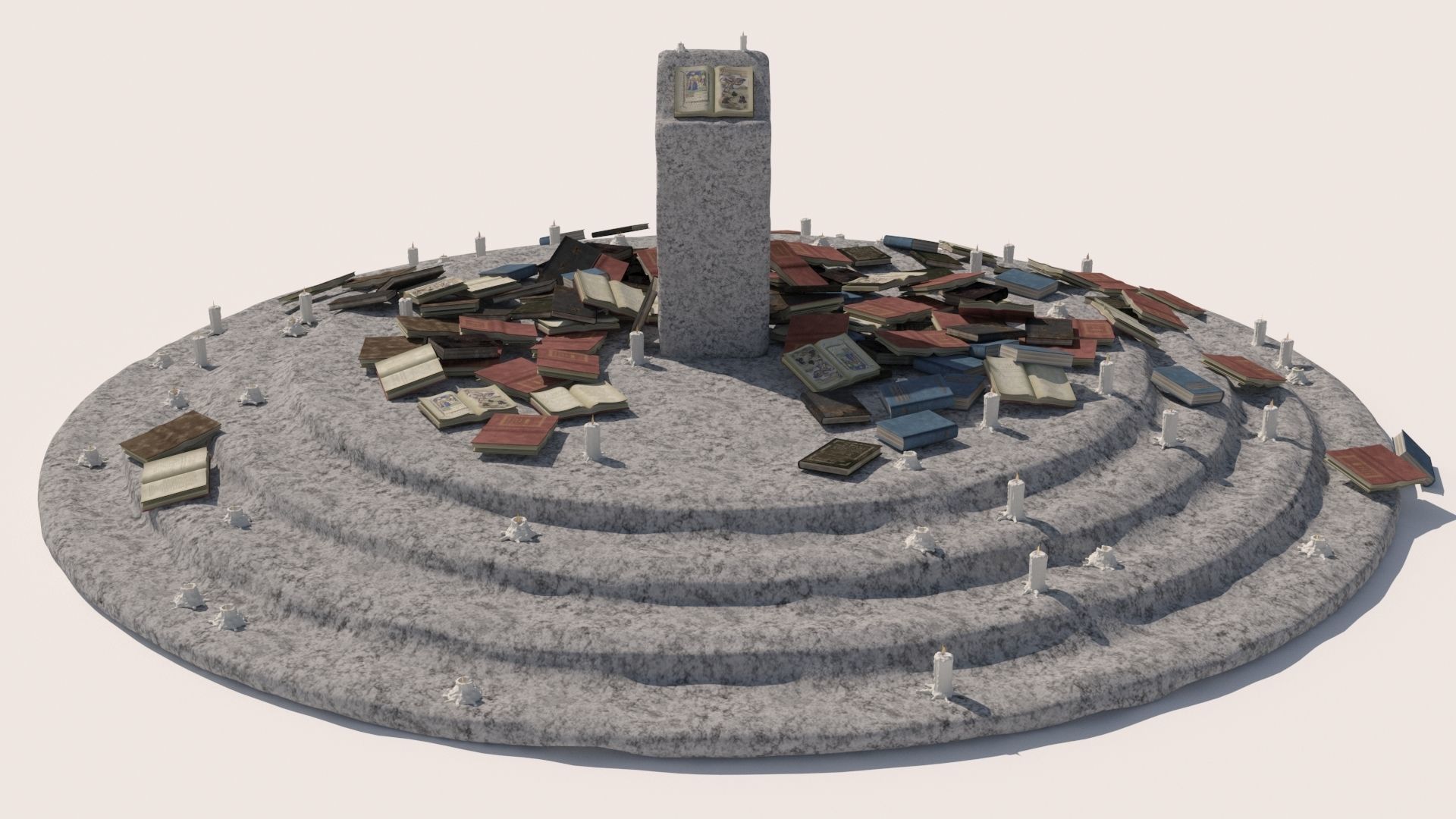 Old Ancient Rock Altar 3D model_1