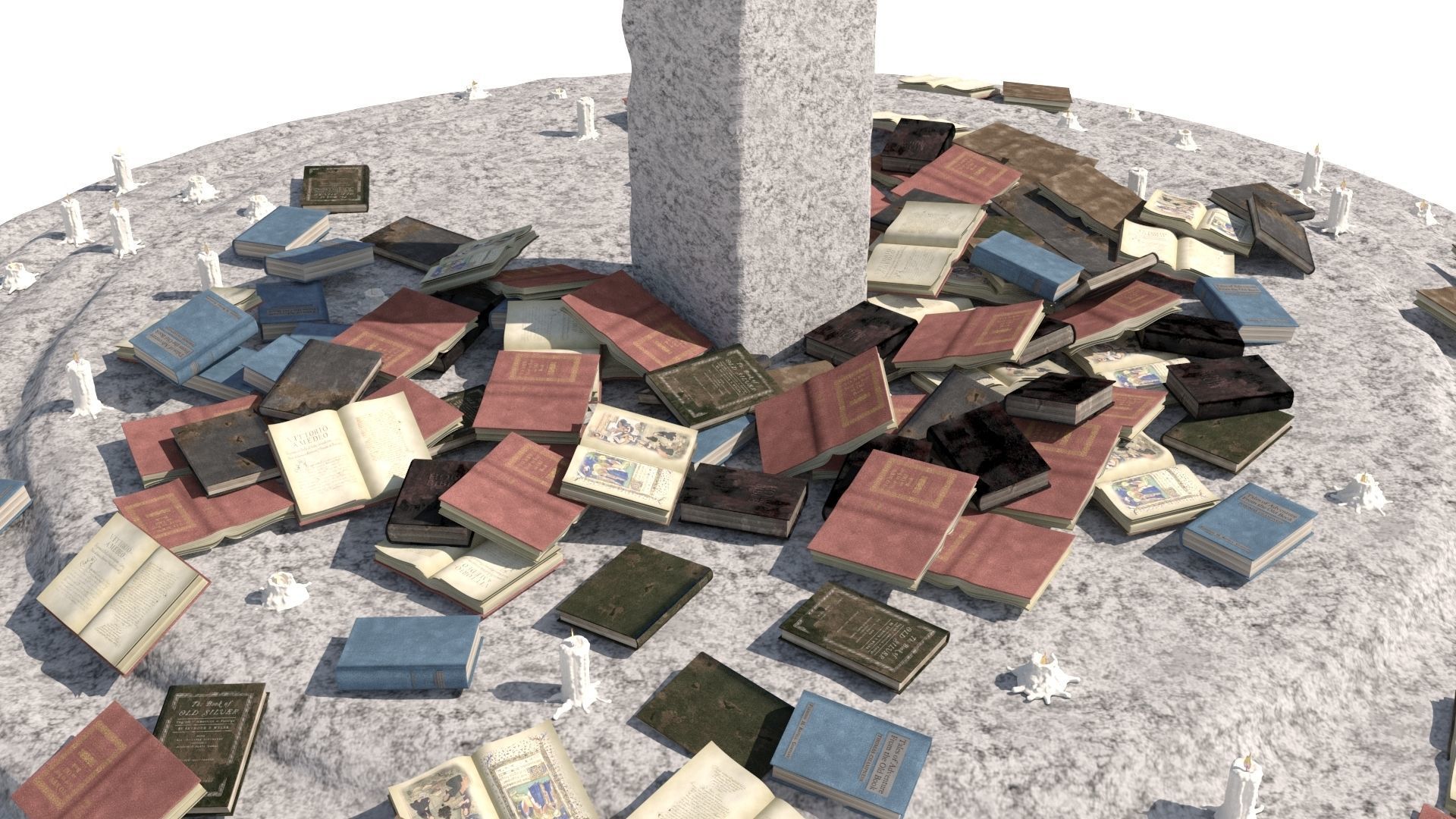 Old Ancient Rock Altar 3D model_8