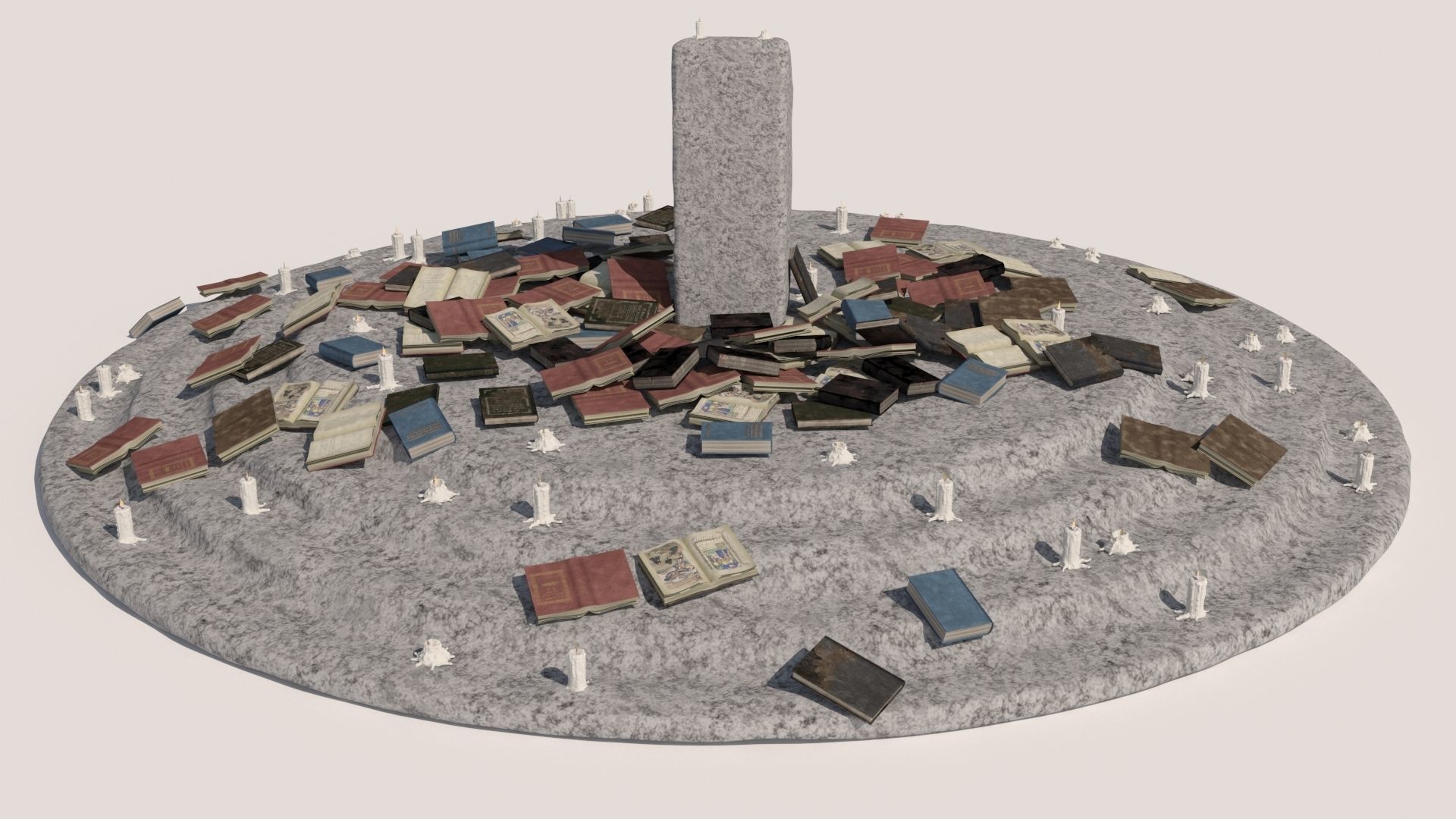 Old Ancient Rock Altar 3D model_5