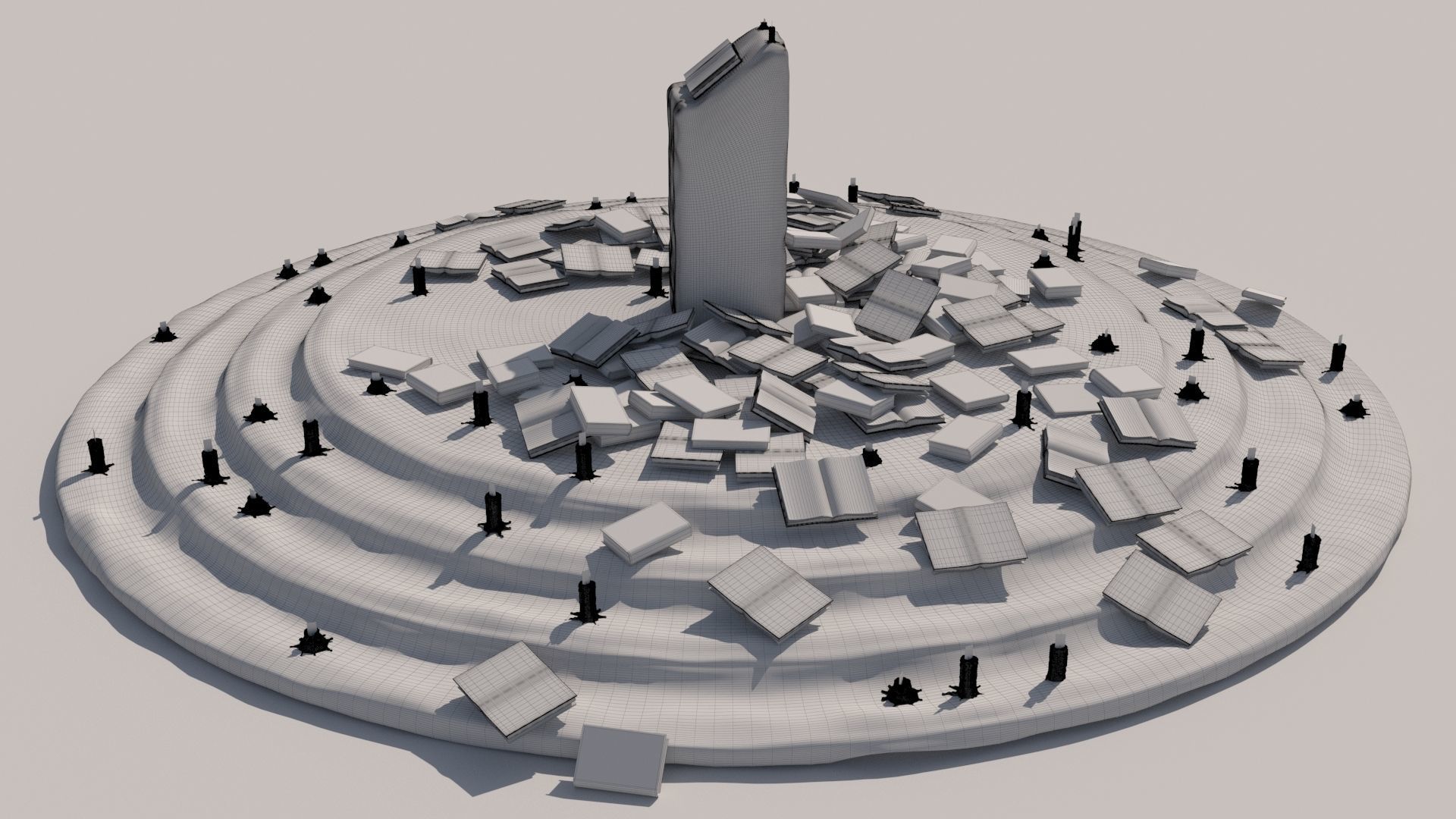 Old Ancient Rock Altar 3D model_12