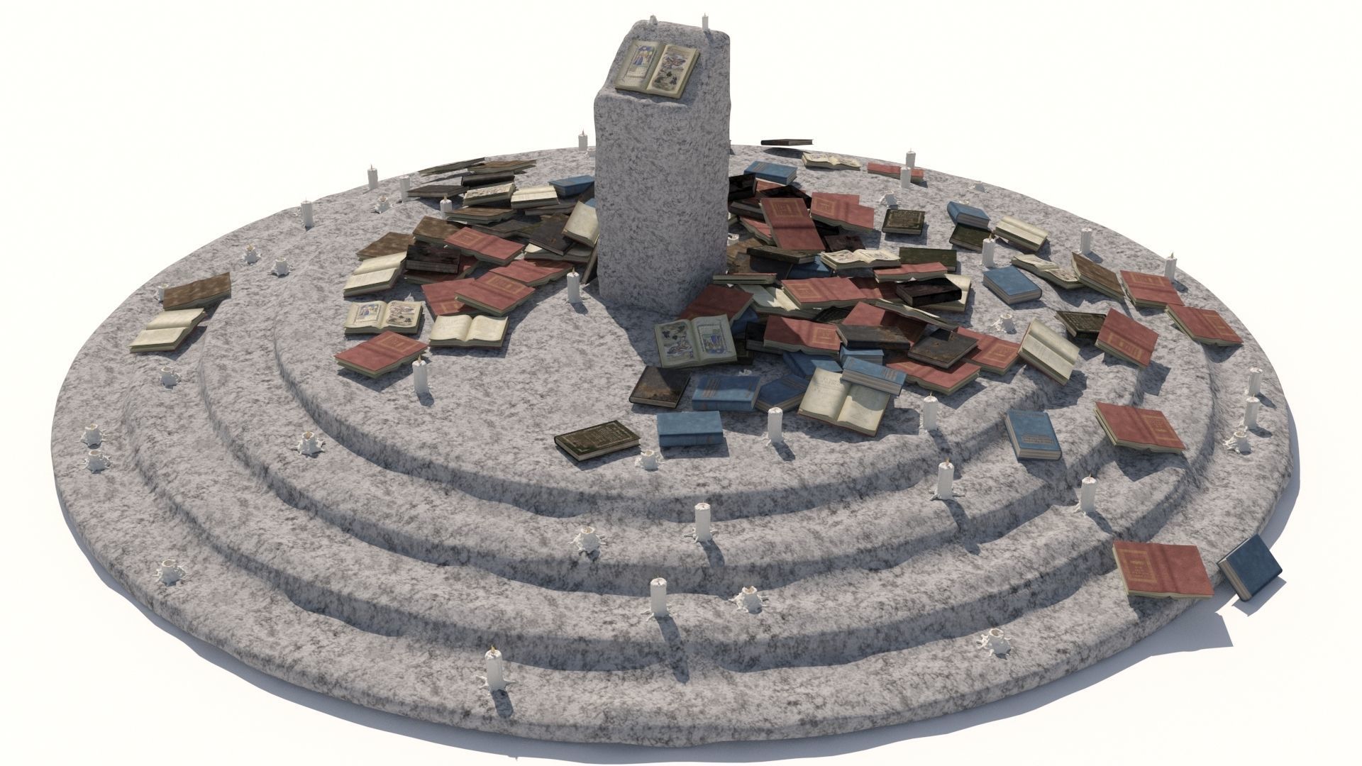 Old Ancient Rock Altar 3D model_2