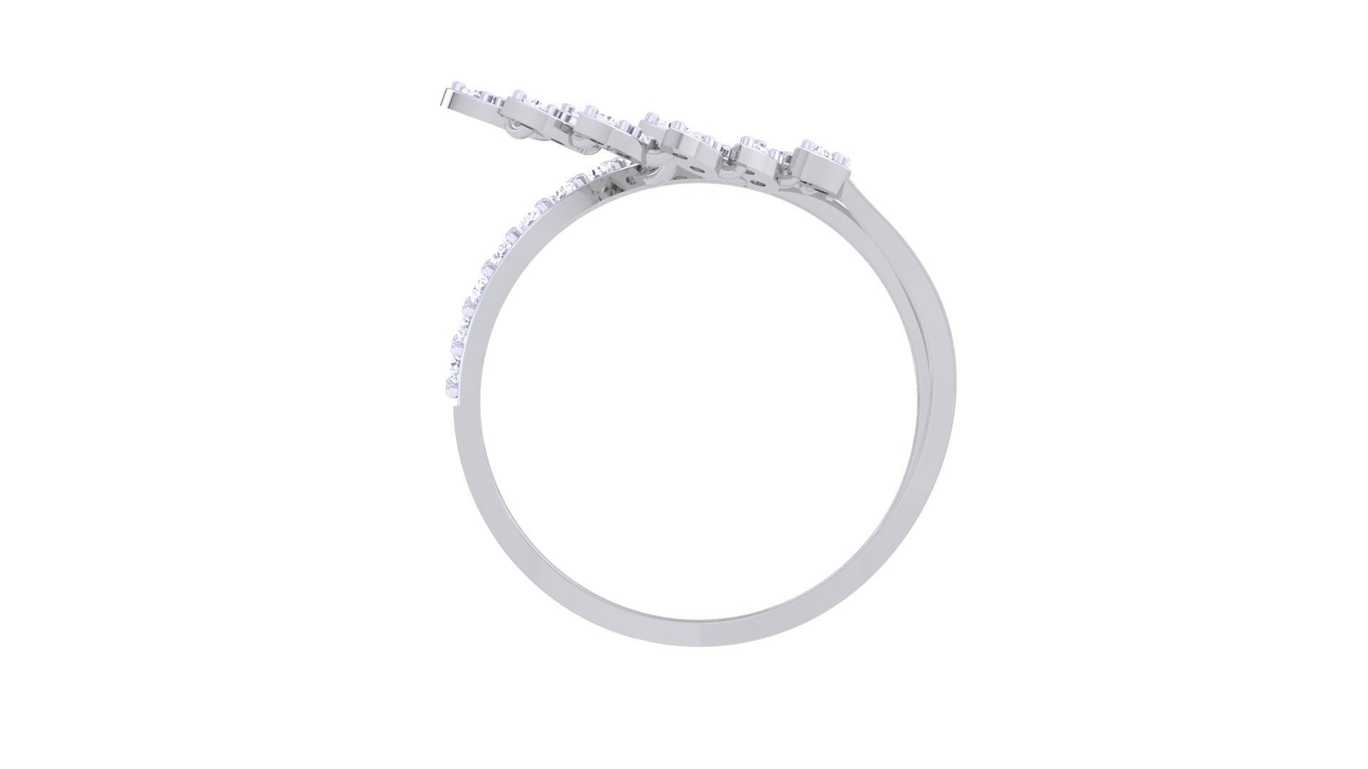 Plant Leaf Nature Theme Diamond Ring 3dm stl obj mtl glb gltf 3D print model_12