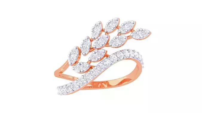 Plant Leaf Nature Theme Diamond Ring 3dm stl obj mtl glb gltf