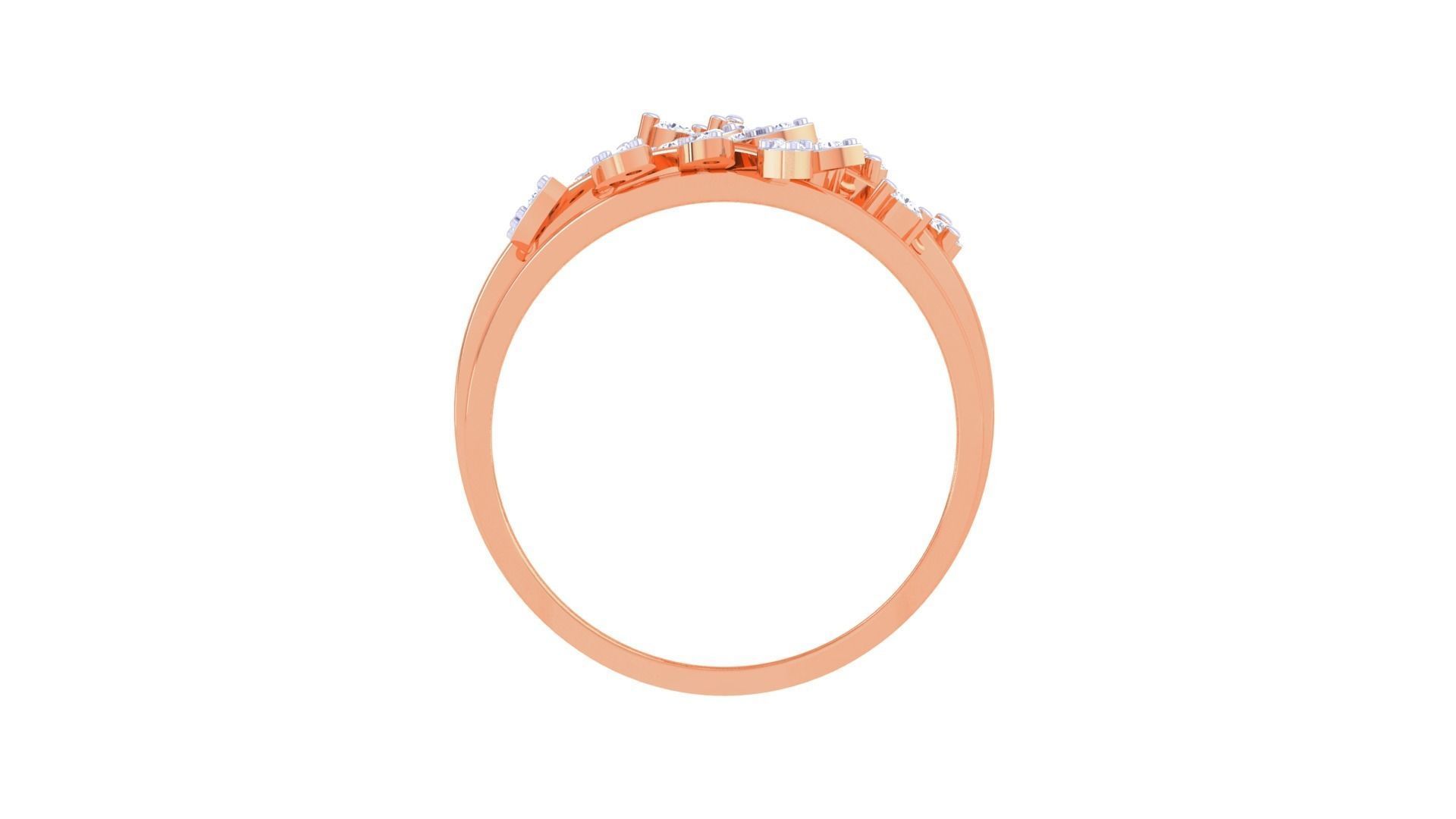 Plant Leaf Nature Theme Diamond Ring 3dm stl obj mtl glb gltf 3D print model_12